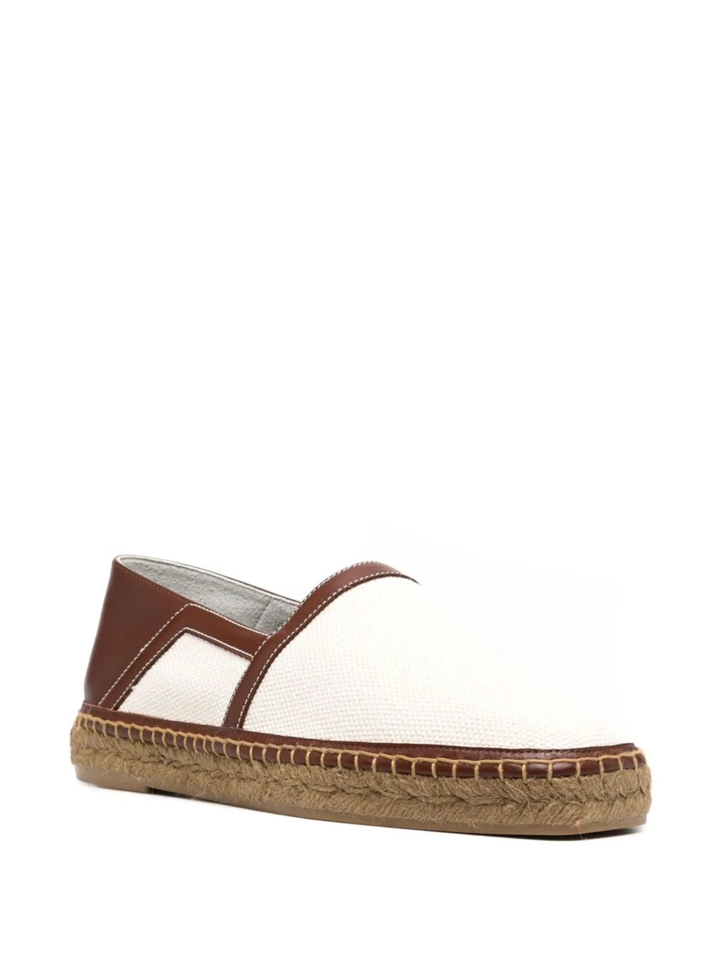 two-tone raffia-sole espadrilles