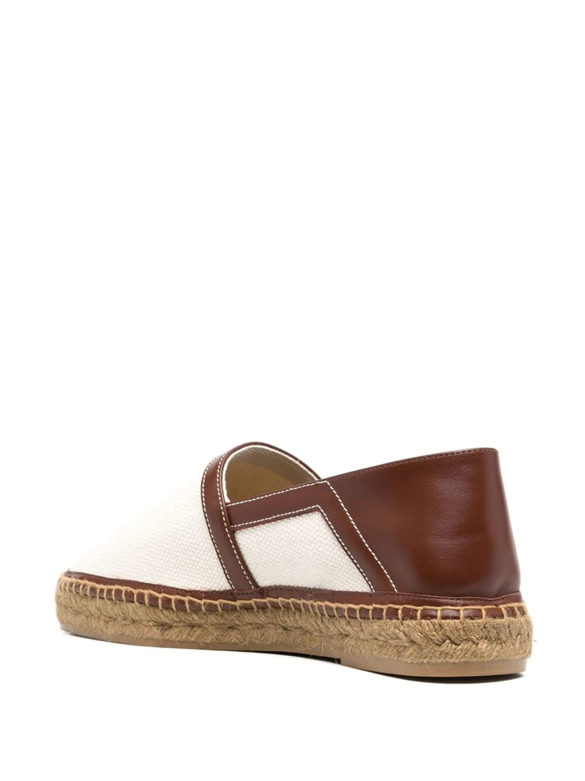 two-tone raffia-sole espadrilles