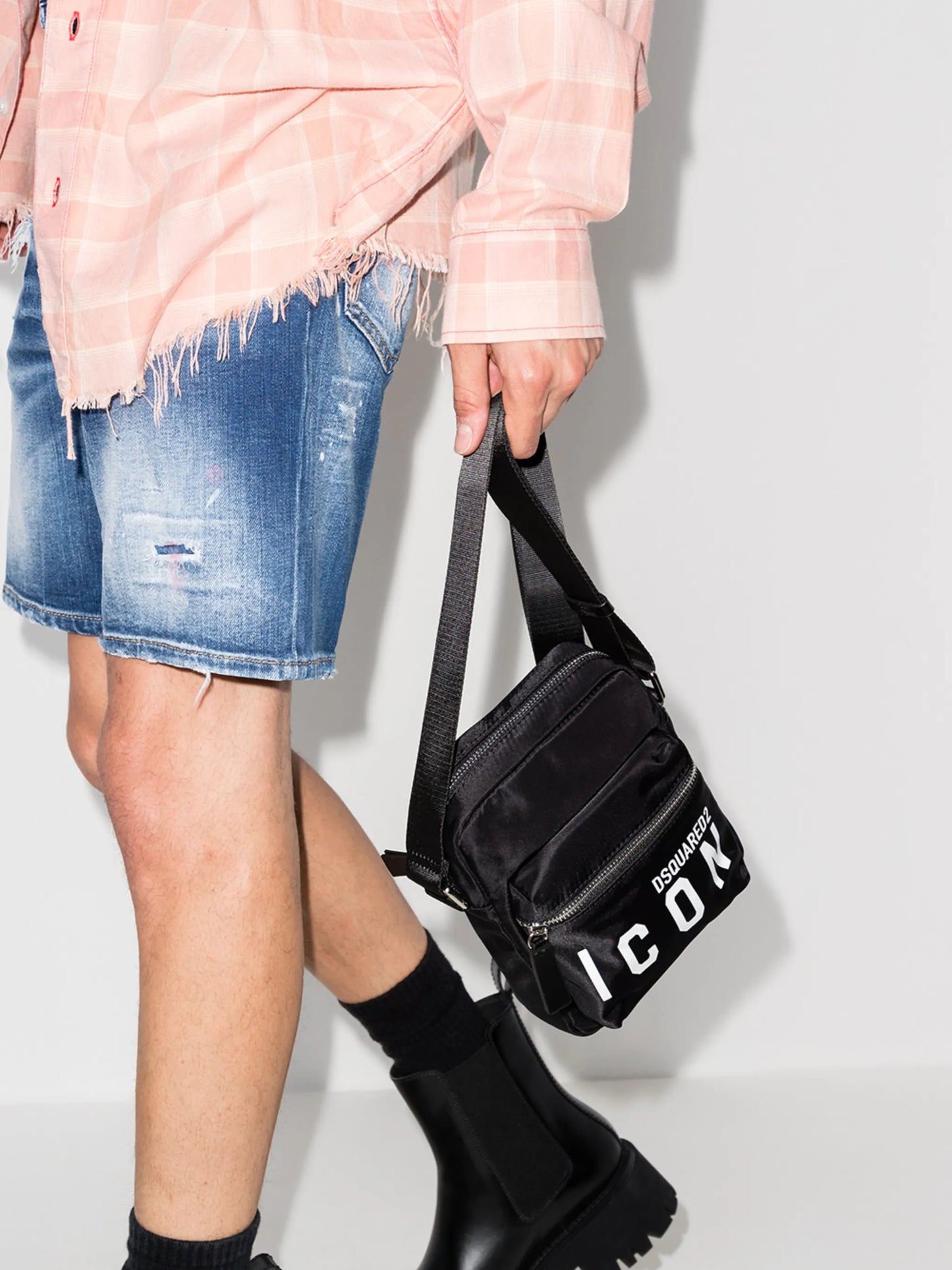 Icon-print messenger bag