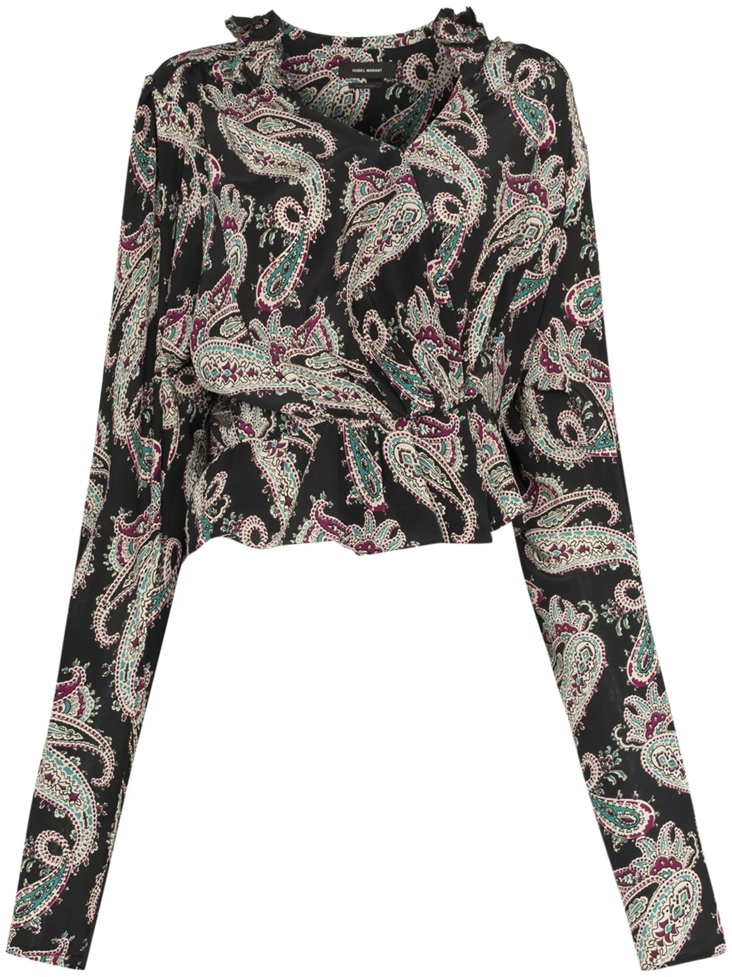 paisley-print silk blouse