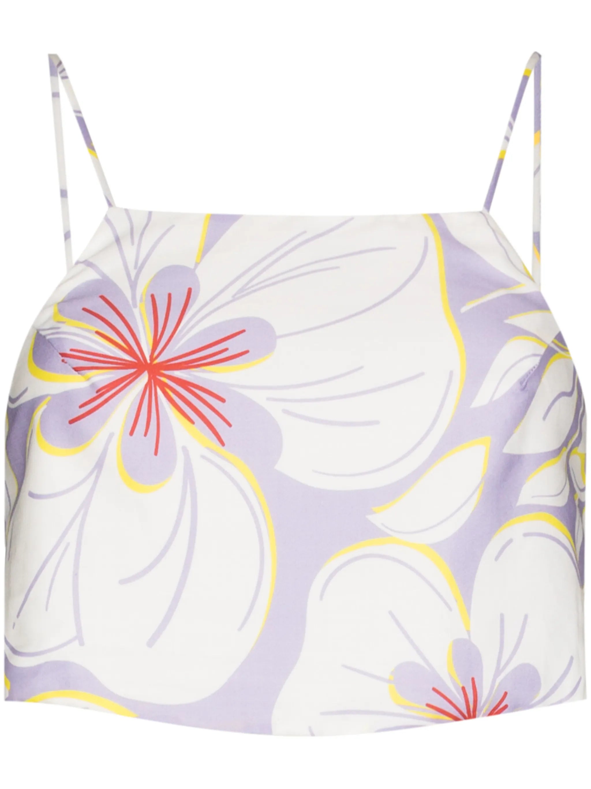 floral-print cropped top
