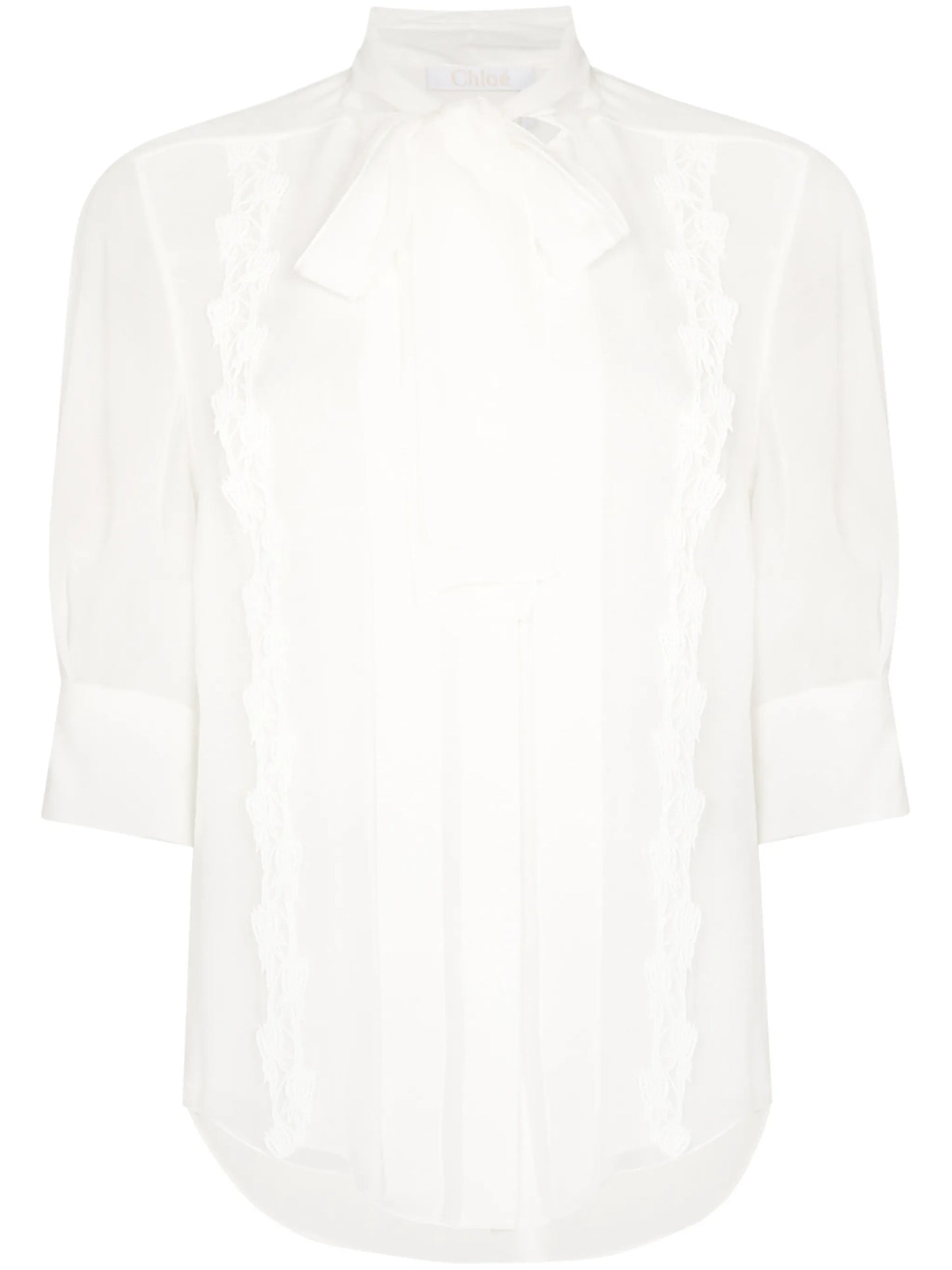 scarf-neck silk shirt