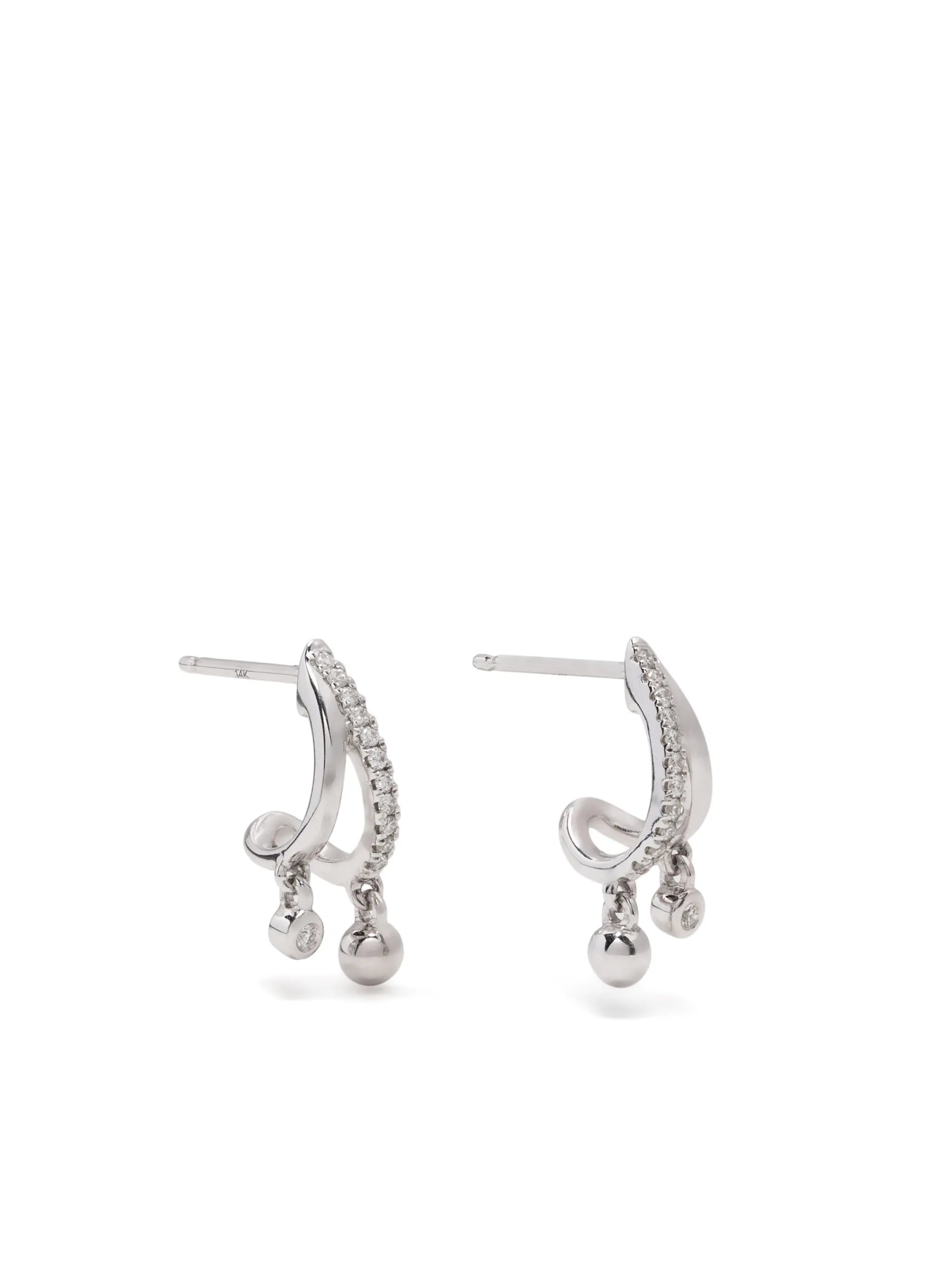 14kt white gold Poppy Rae diamond drop earrings