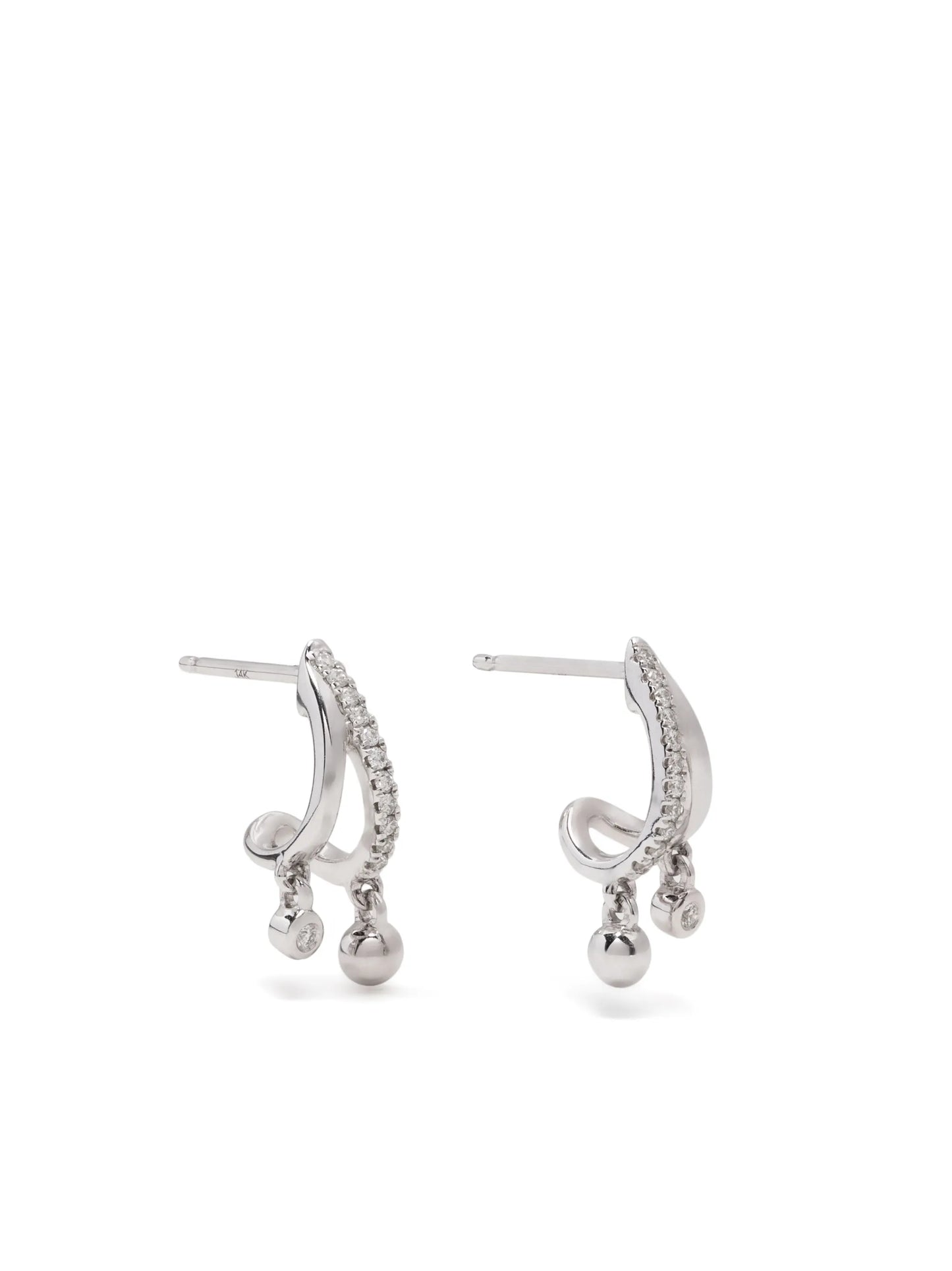 14kt white gold Poppy Rae diamond drop earrings