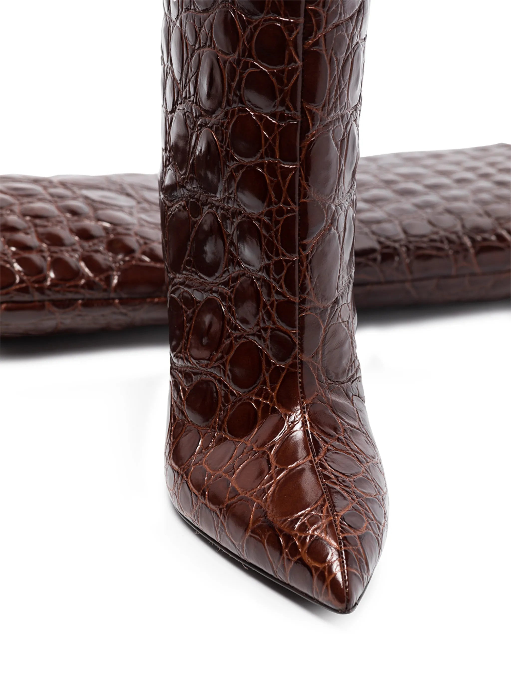 crocodile-effect 105mm knee-high boots