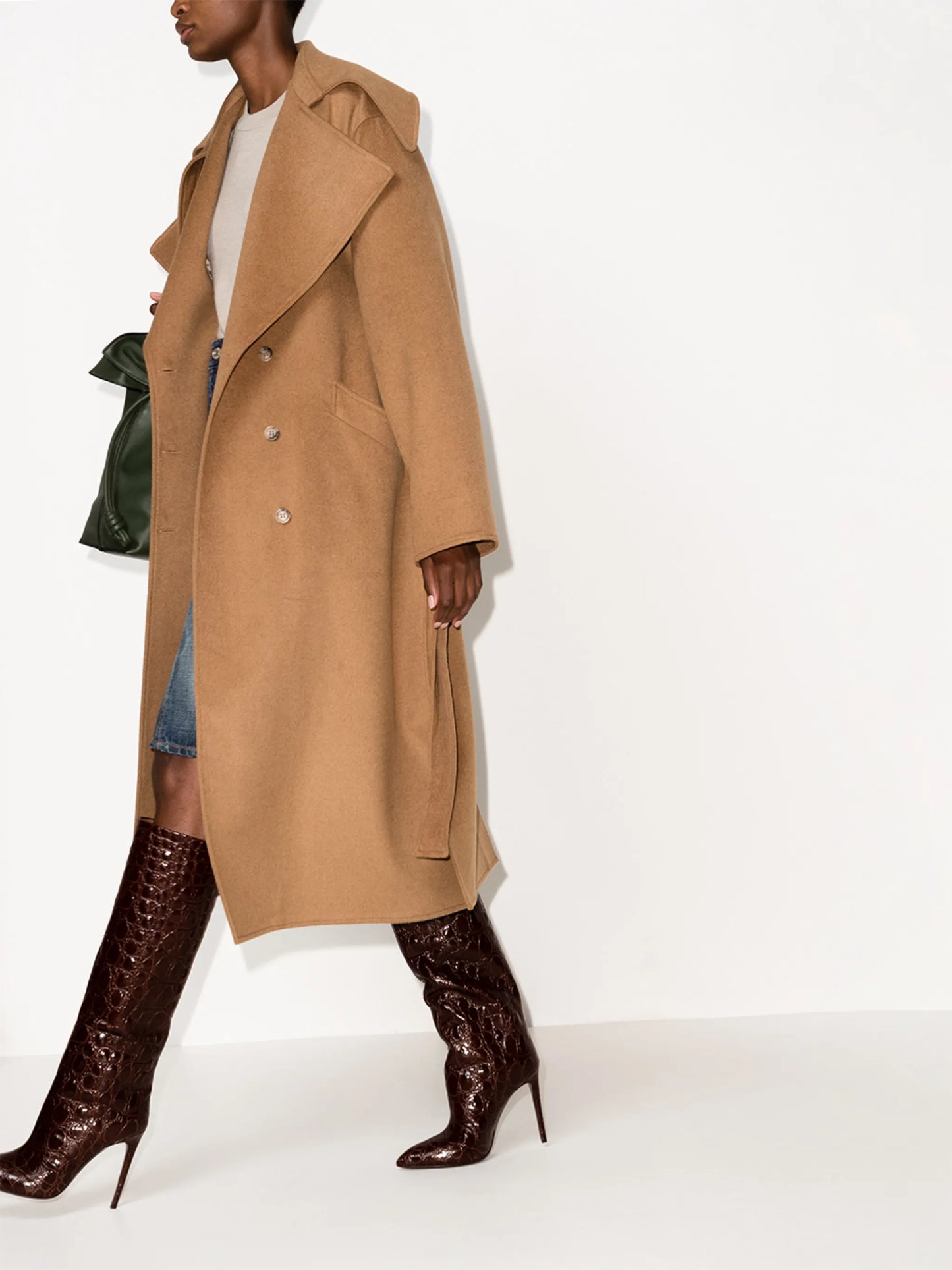 crocodile-effect 105mm knee-high boots