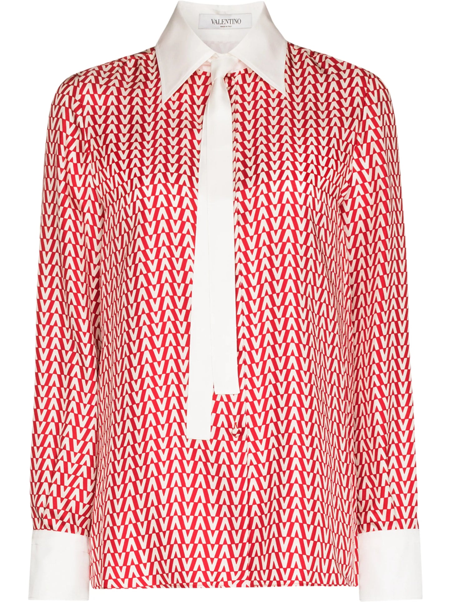 monogram print silk shirt