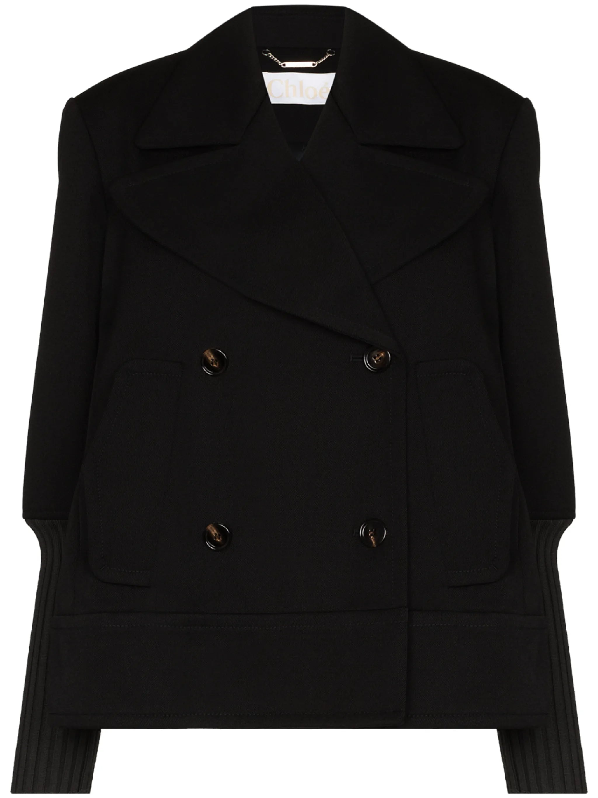 contrast-sleeve double-breasted blazer