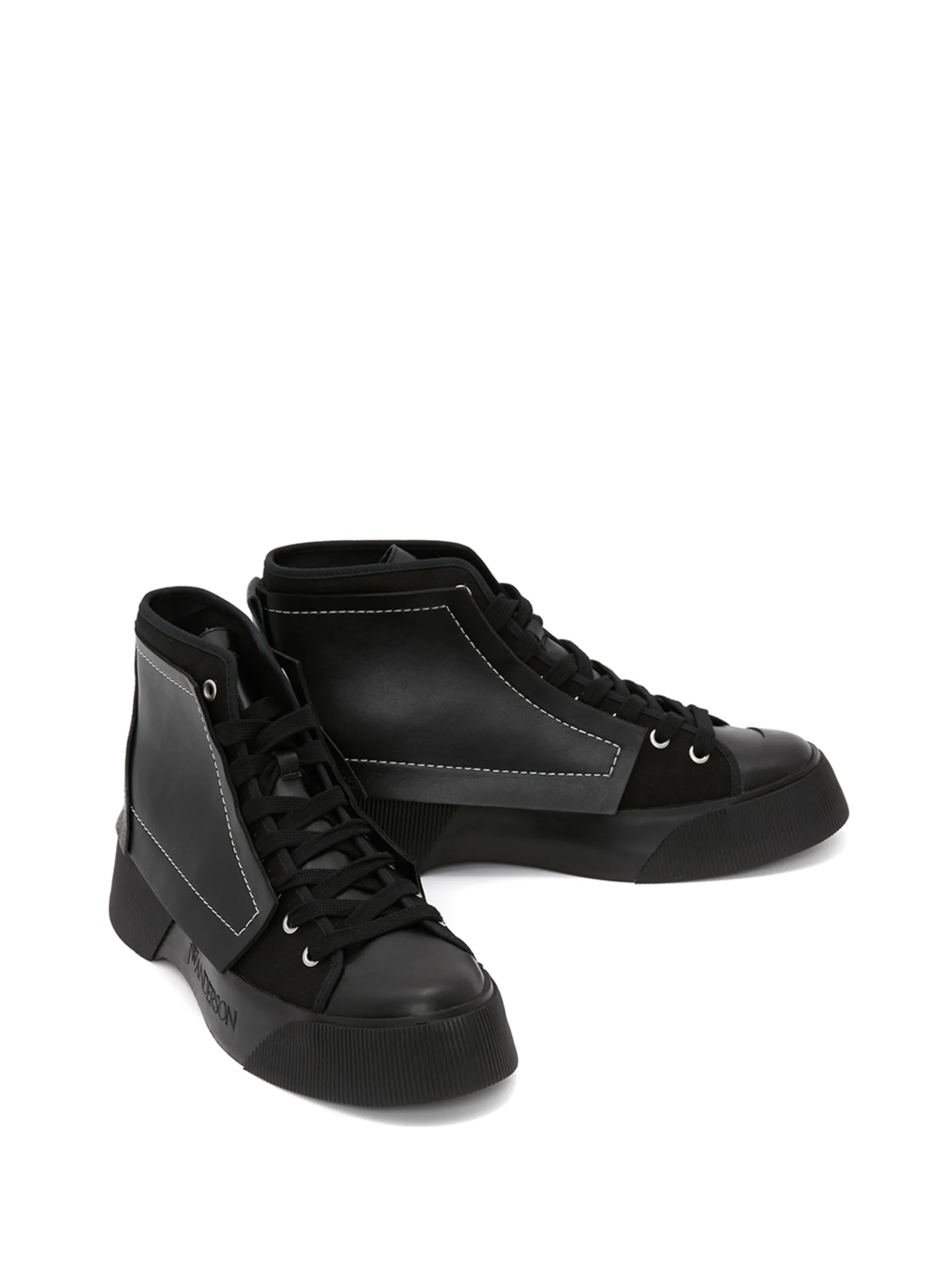 panelled high-top sneakers