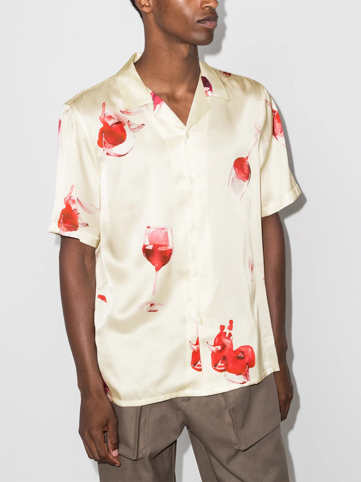 wine glass print shirt