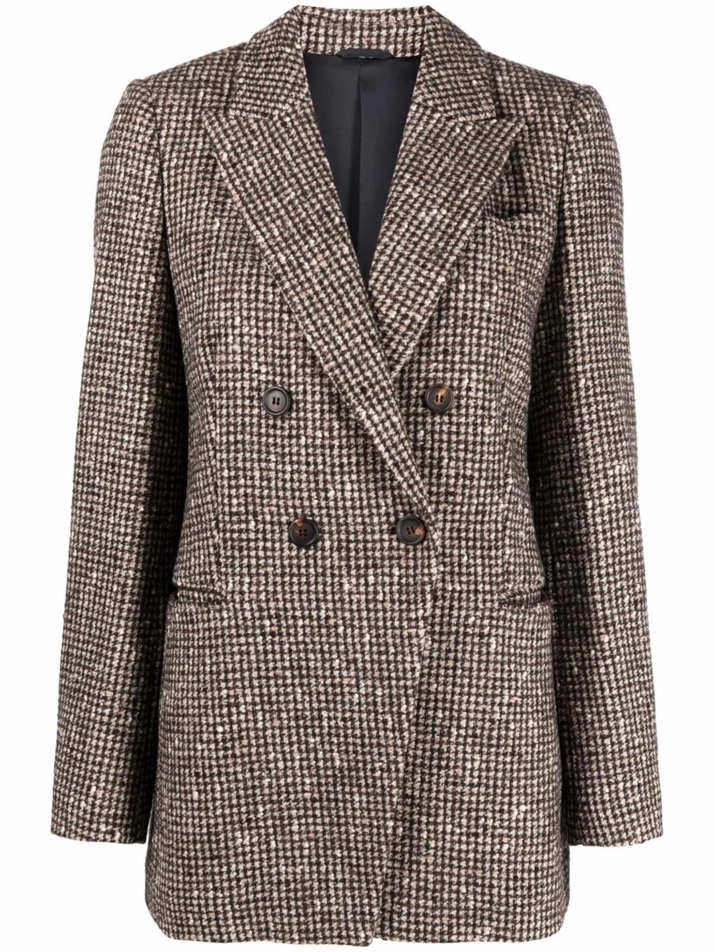 checked double-breasted blazer