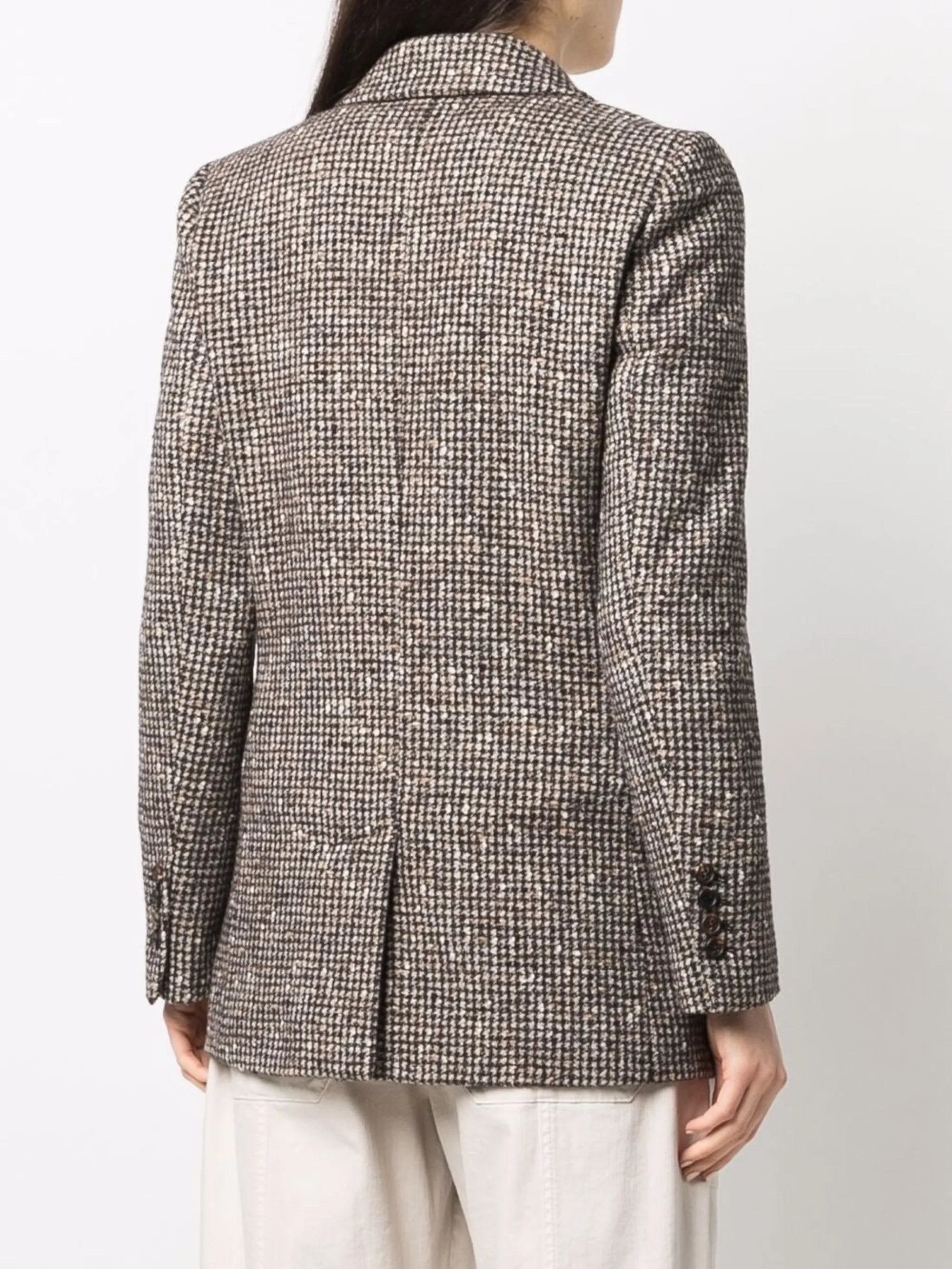 checked double-breasted blazer