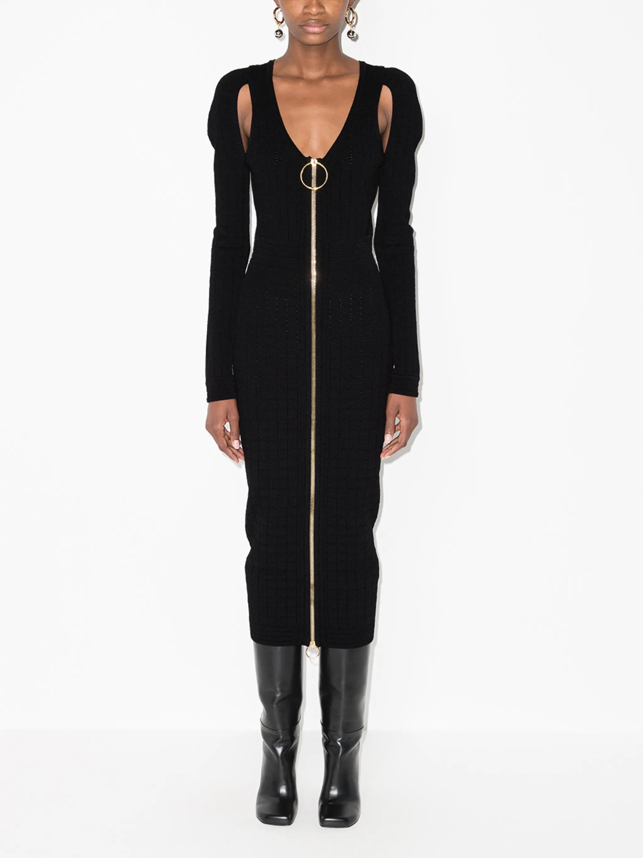 cut-out detail fitted dress