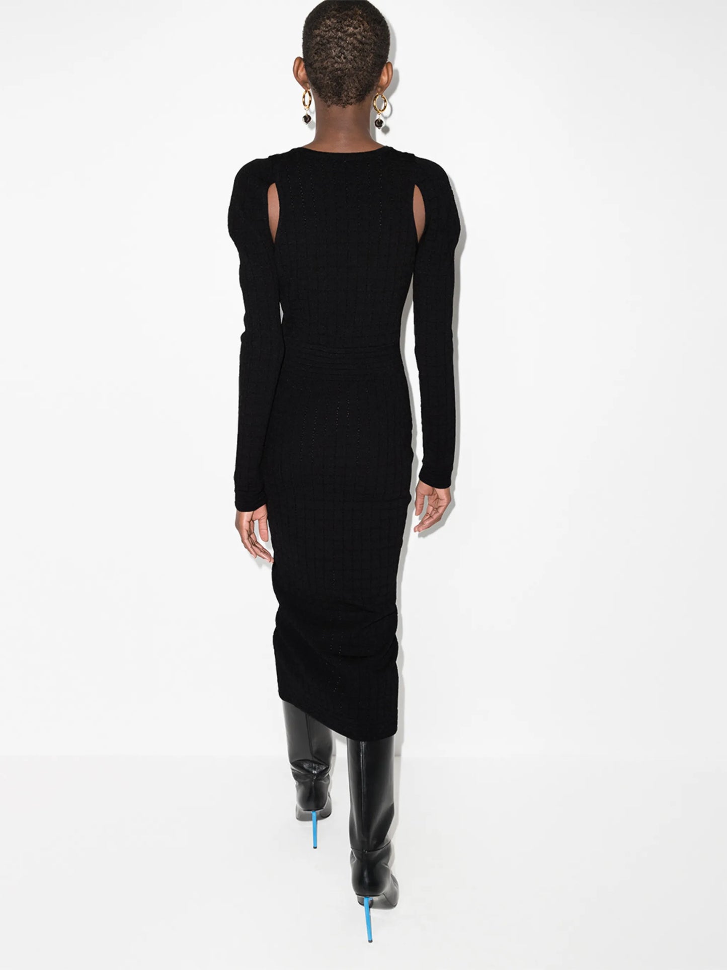 cut-out detail fitted dress