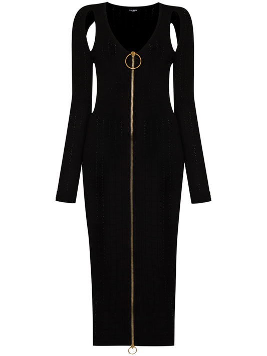 cut-out detail fitted dress