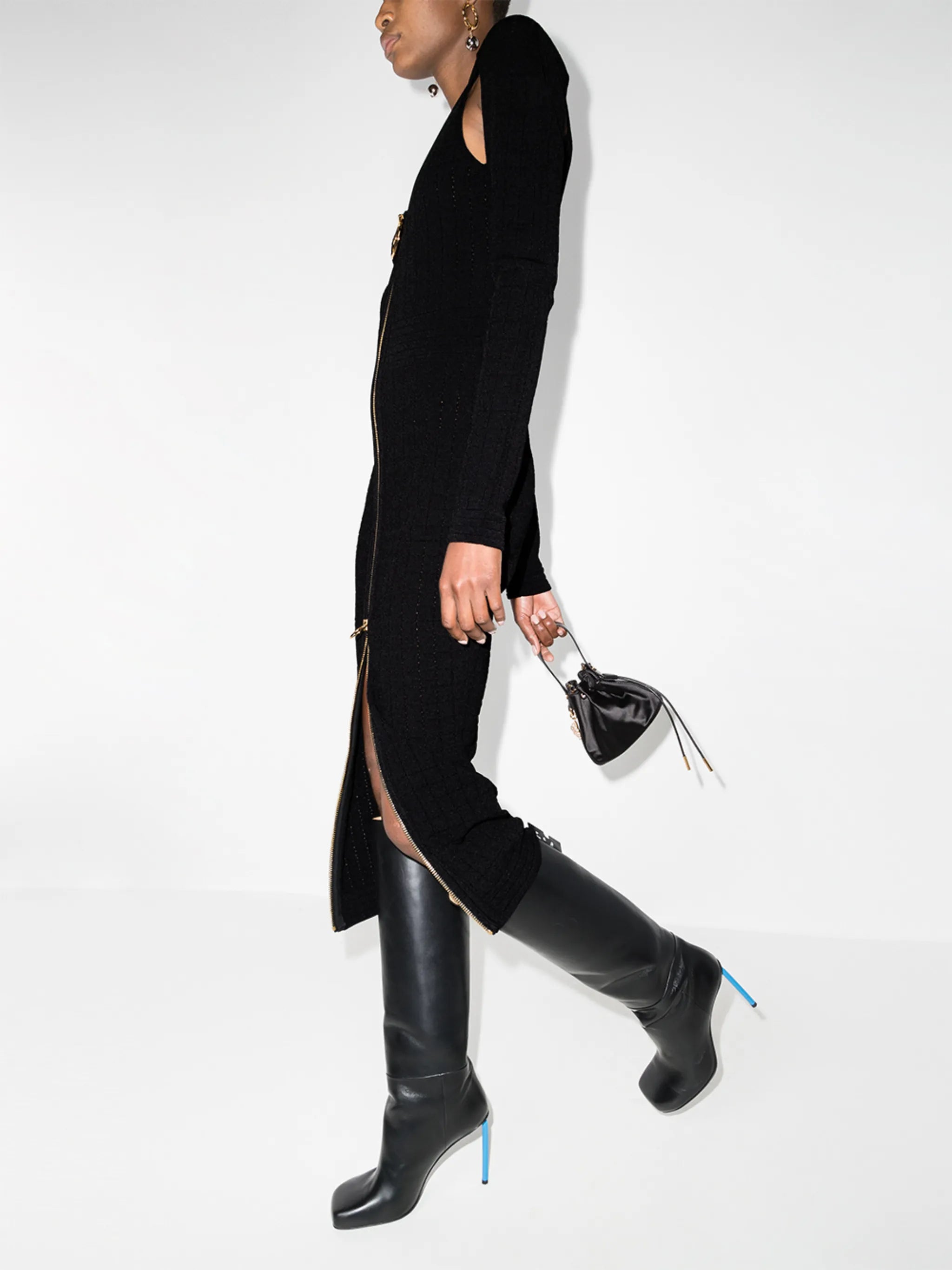 cut-out detail fitted dress