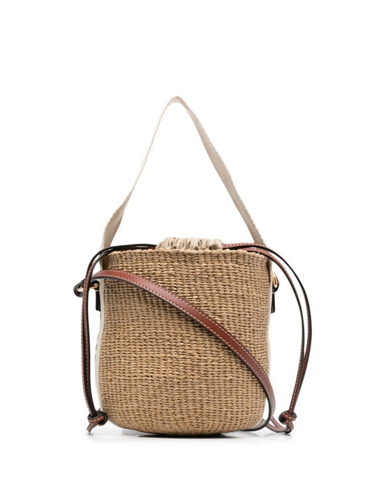 small Woody woven bucket bag