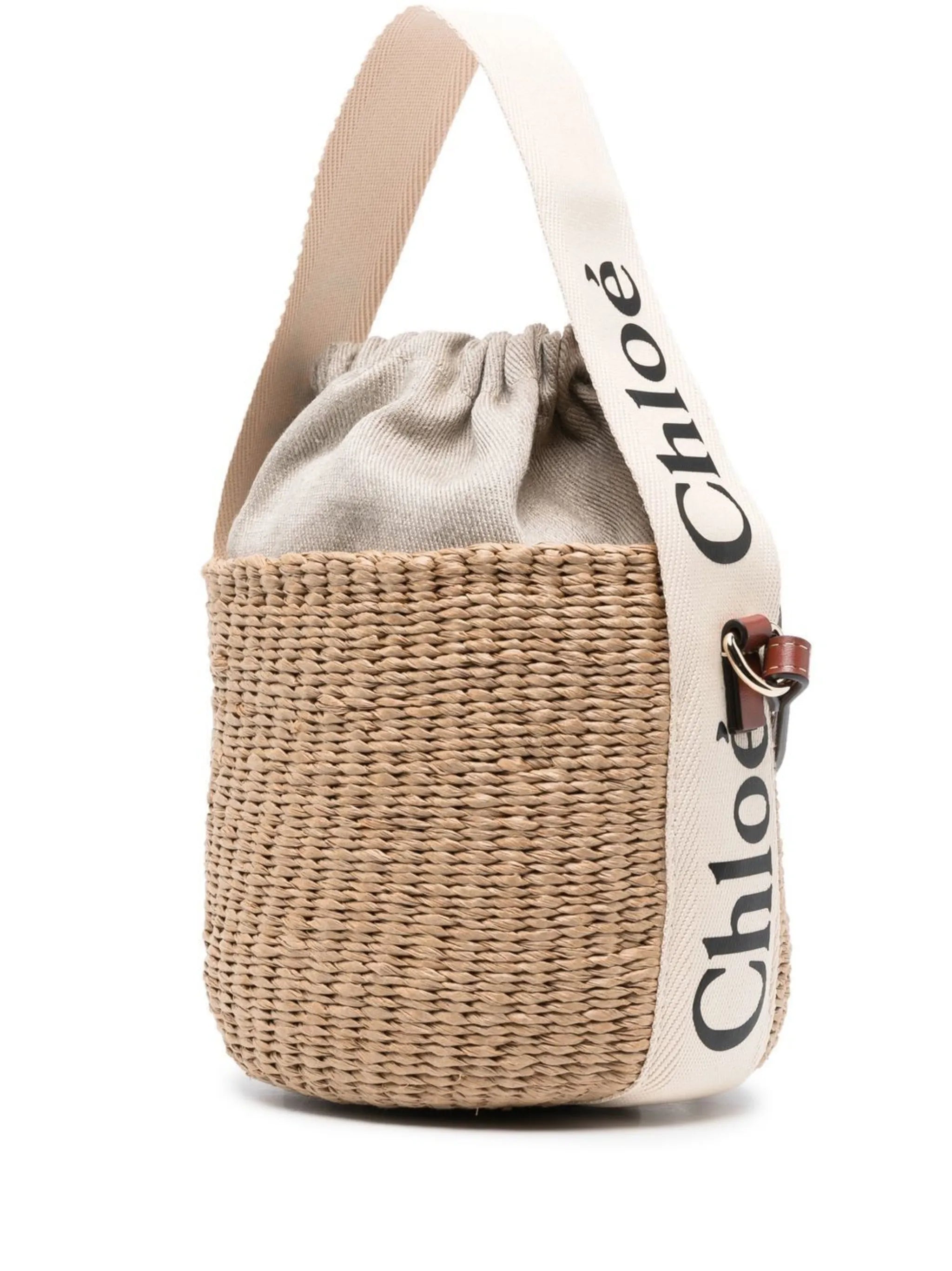 small Woody woven bucket bag