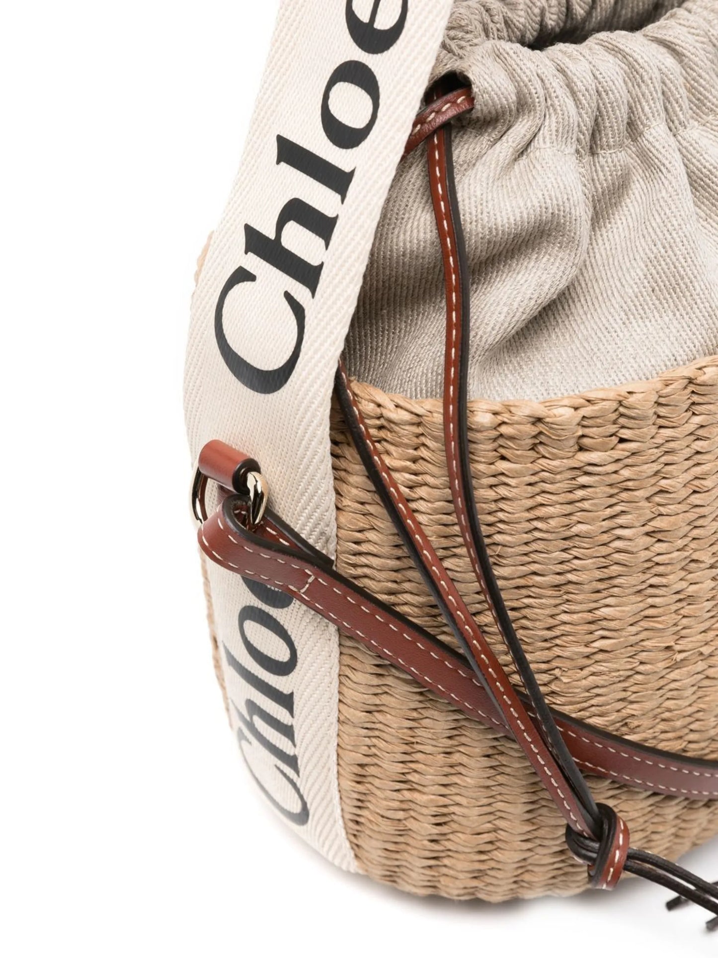 small Woody woven bucket bag