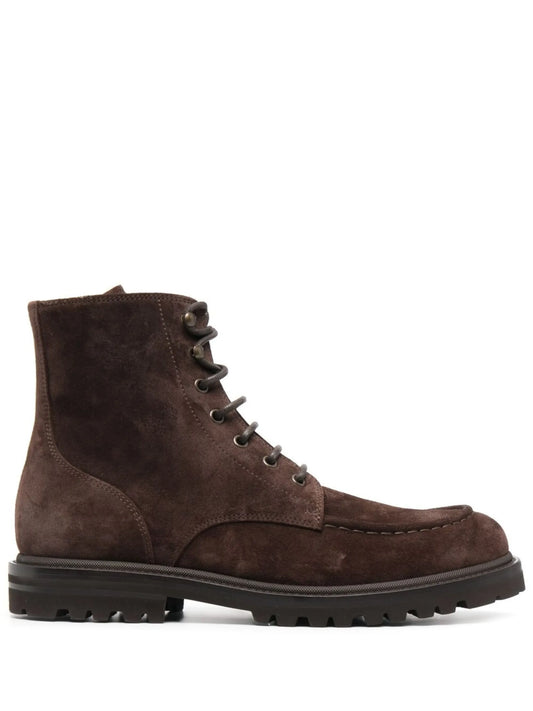 lace-up suede boots