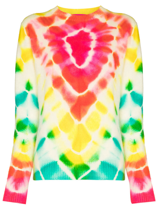 Burst tie-dye crew neck jumper