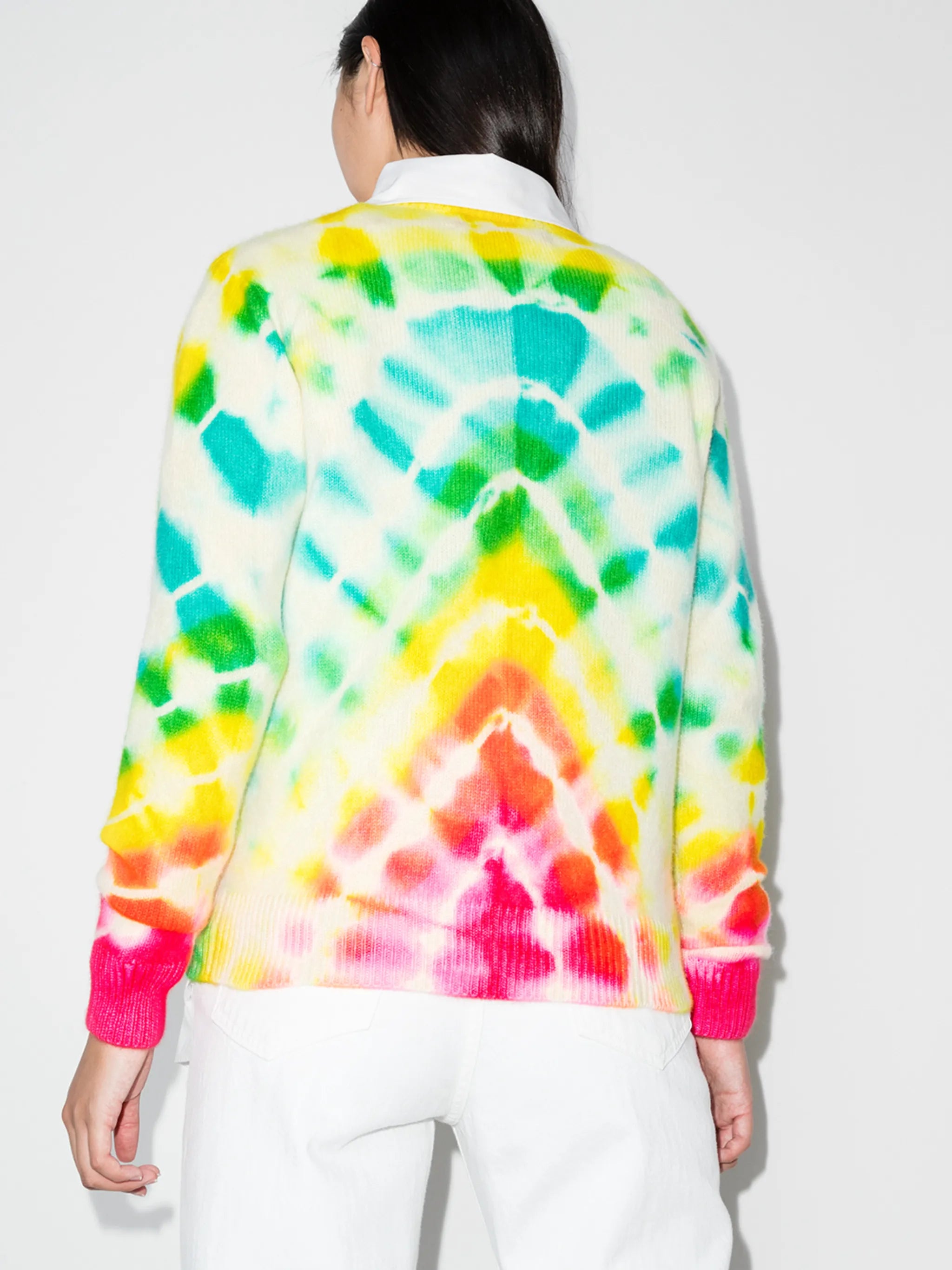 Burst tie-dye crew neck jumper