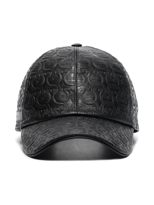 Gancini leather cap