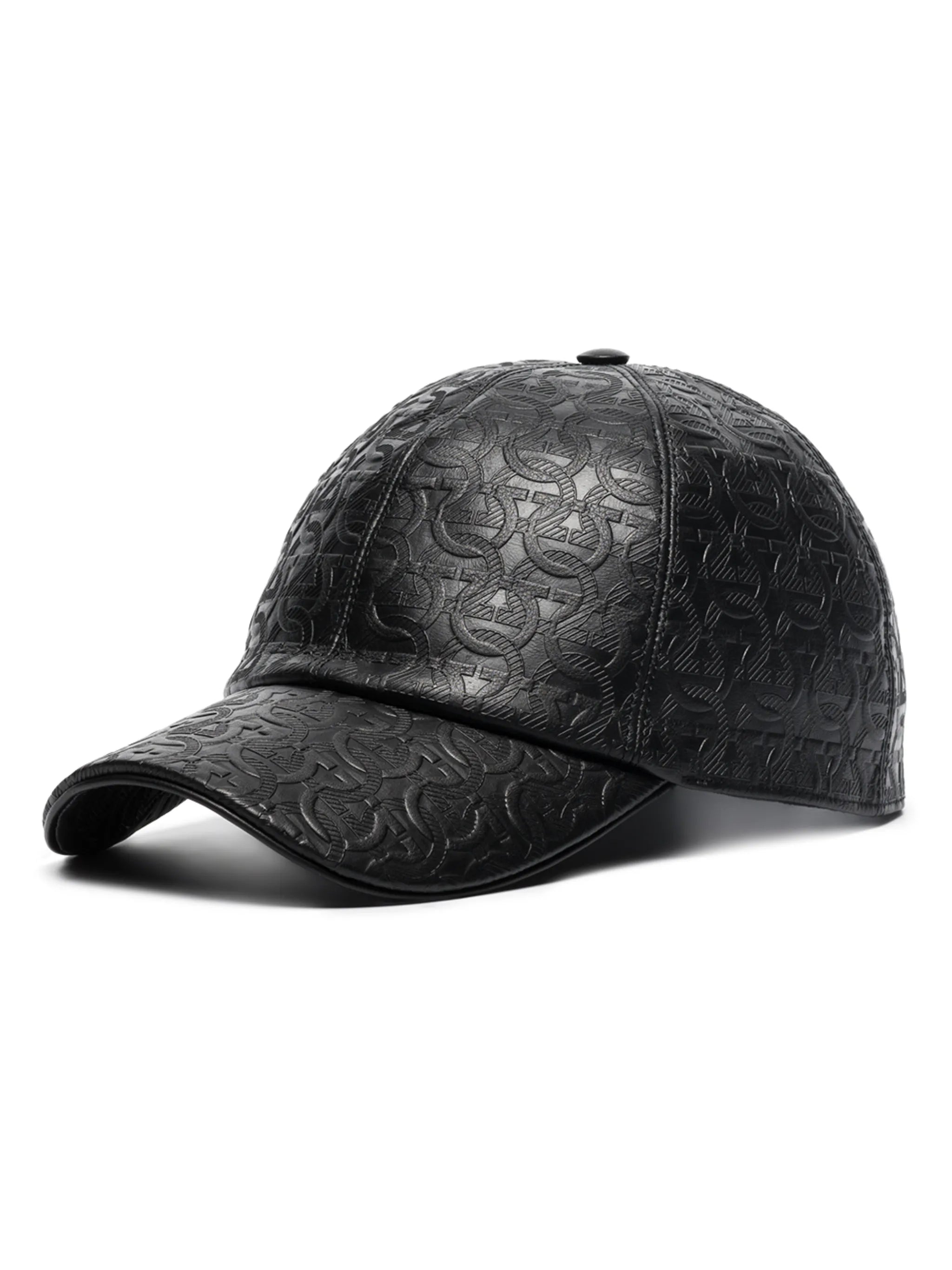 Gancini leather cap