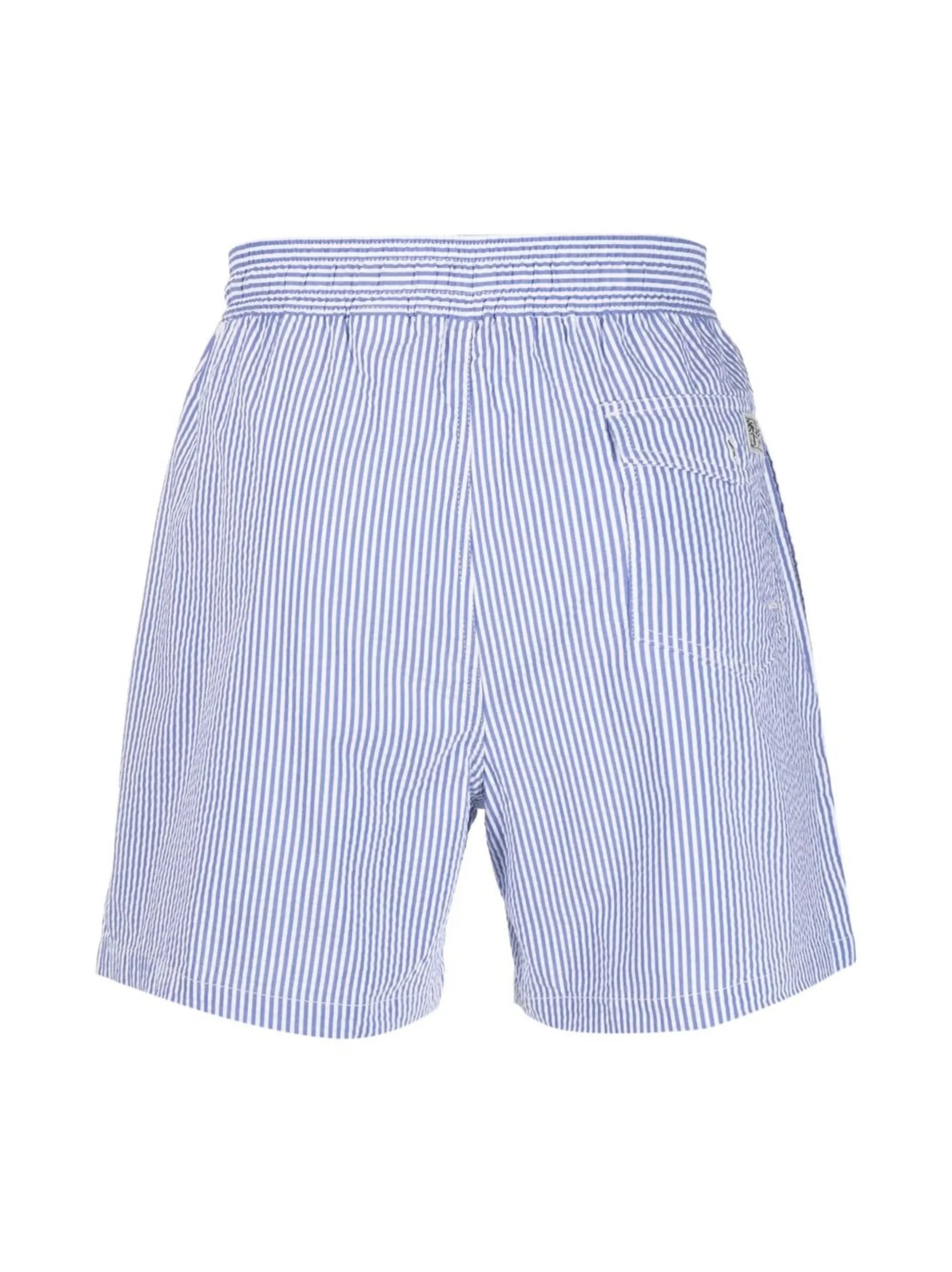 striped swim shorts