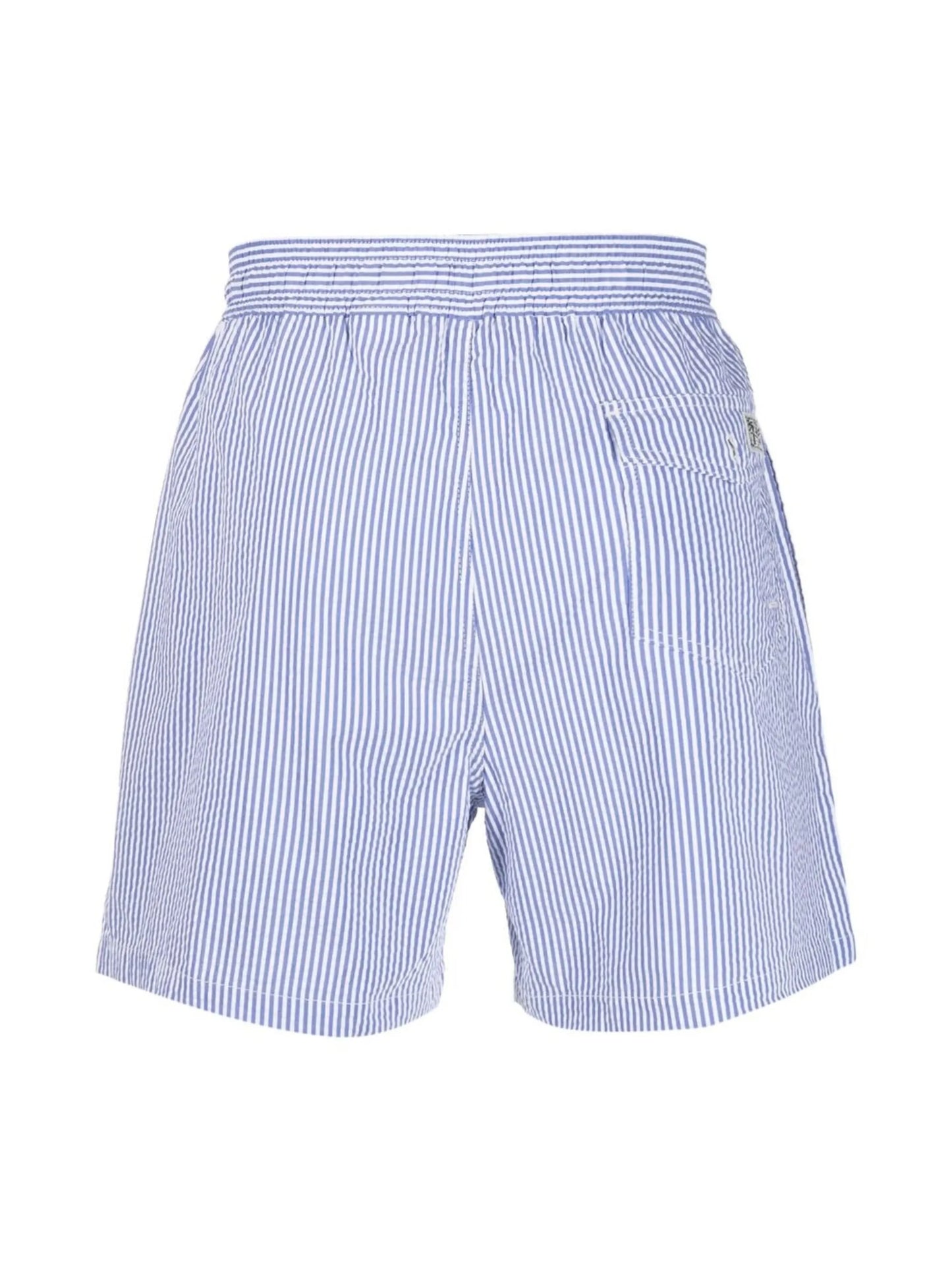 striped swim shorts