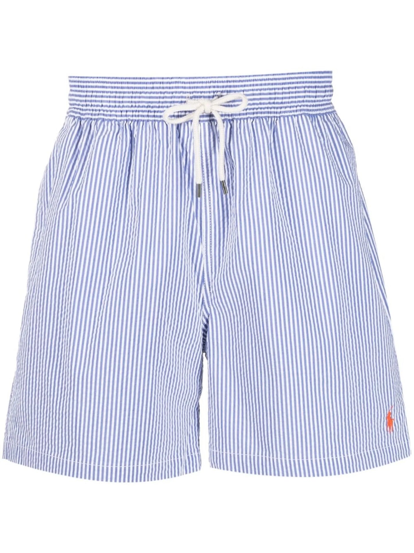striped swim shorts