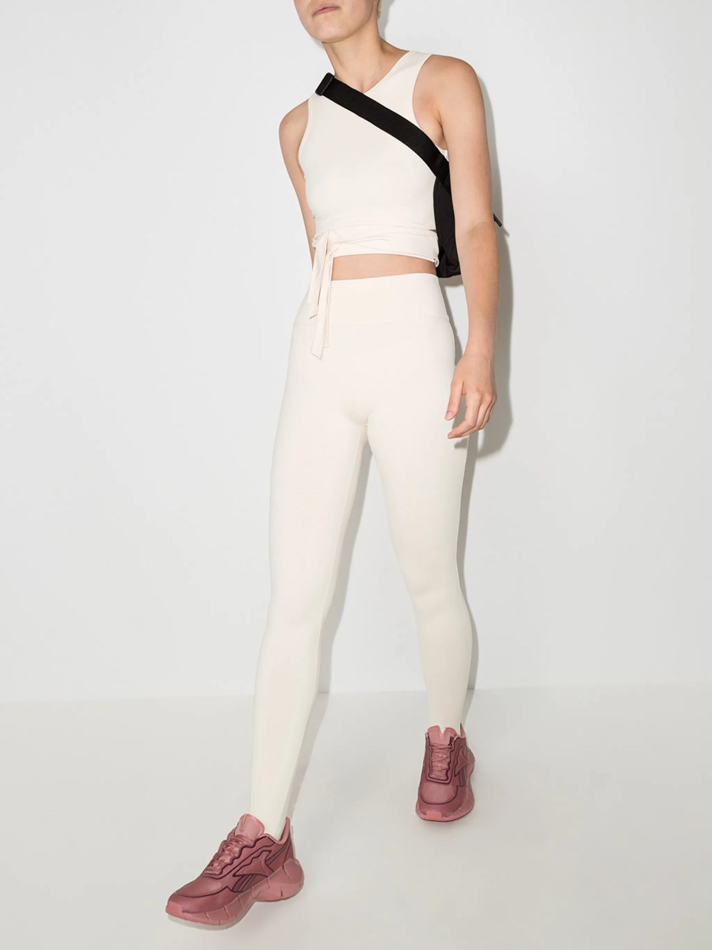 Tuxedo high-waist performance leggings