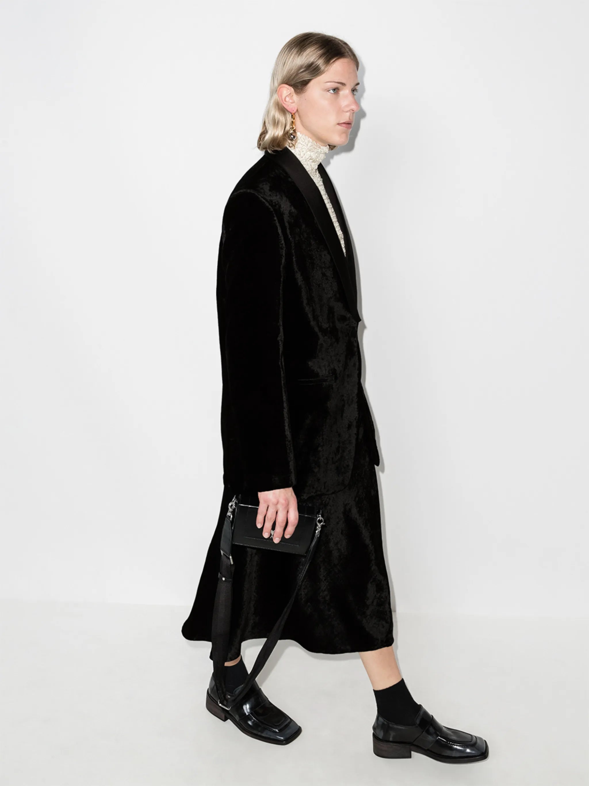 single-breasted velvet tuxedo jacket
