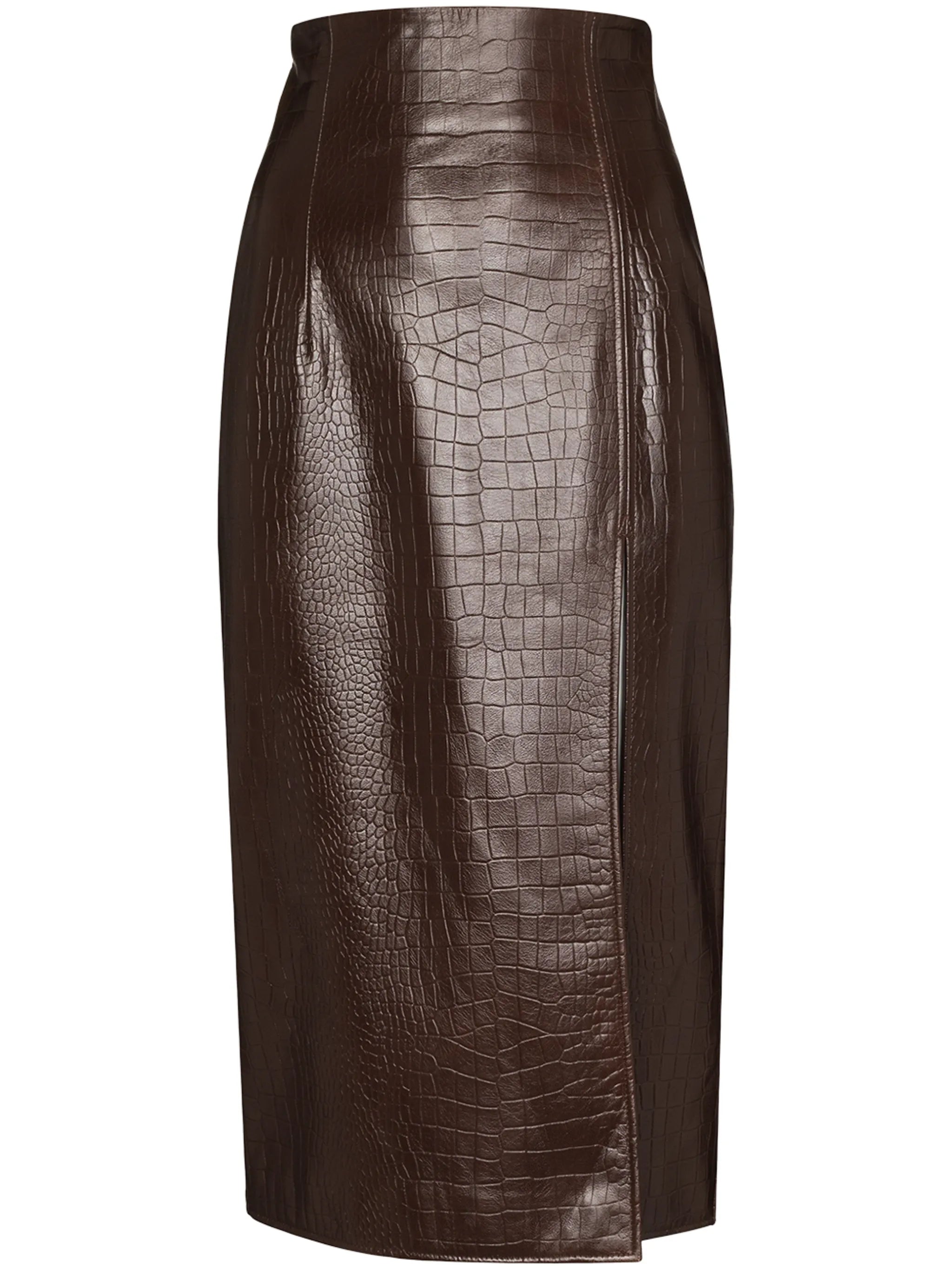 Fonda crocodile-effect pencil skirt