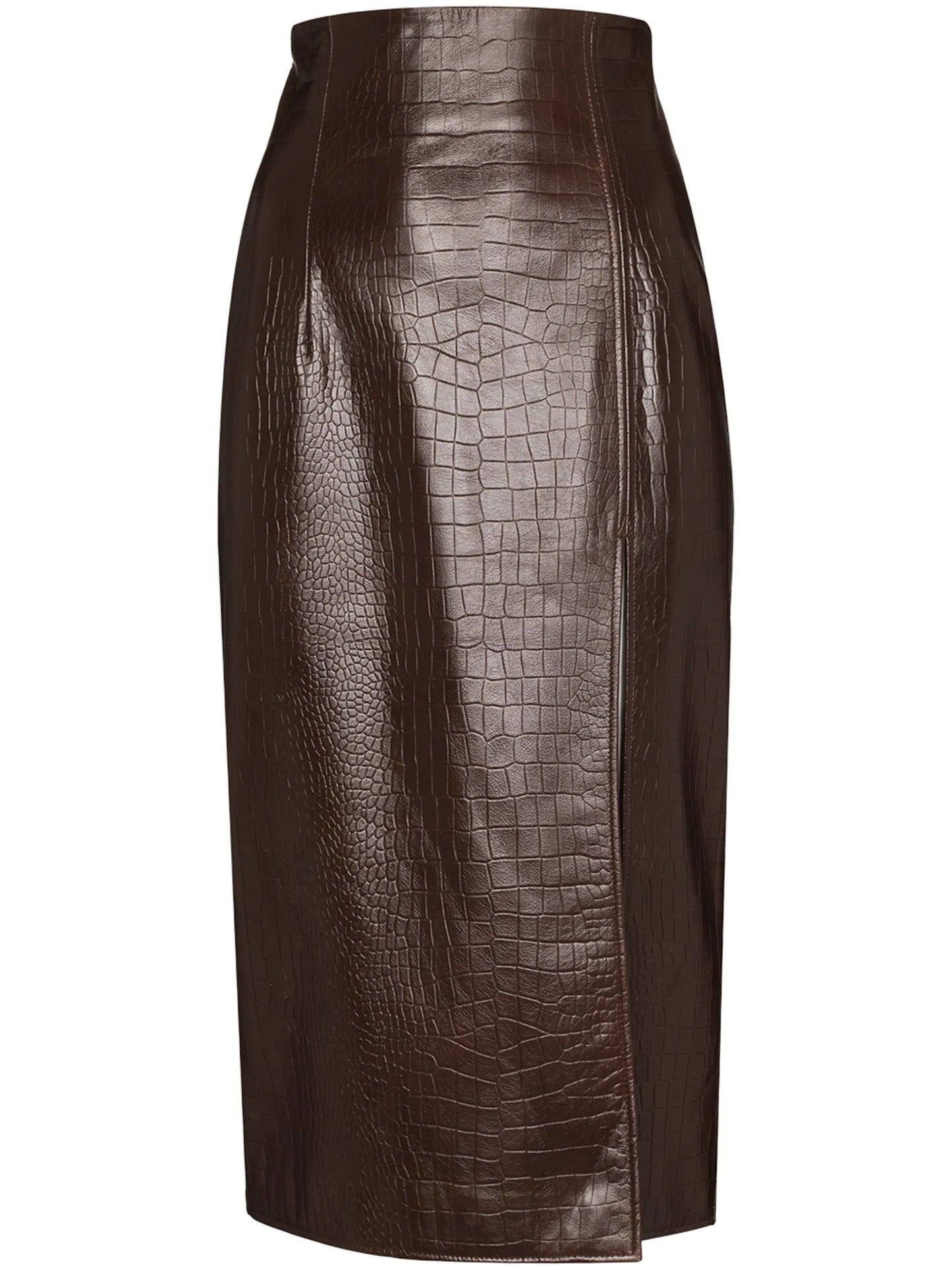 Fonda crocodile-effect pencil skirt