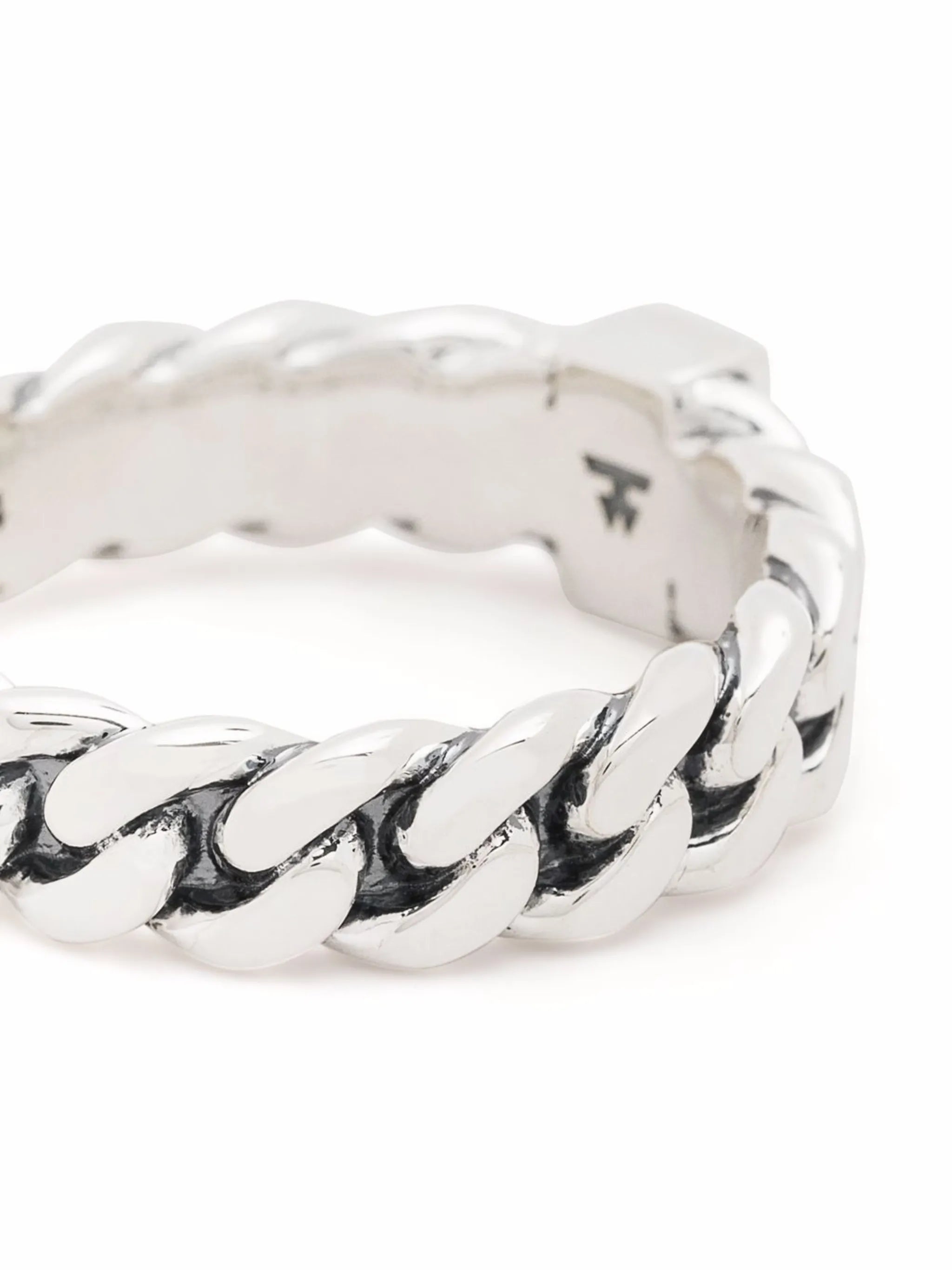 Chain Slim Spinel sterling silver ring
