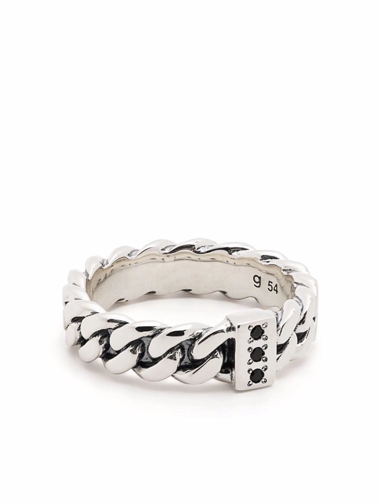 Chain Slim Spinel sterling silver ring