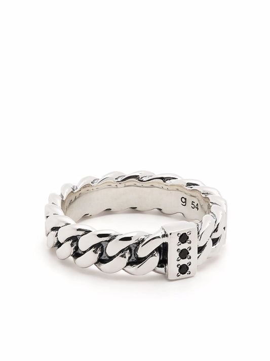 Chain Slim Spinel sterling silver ring