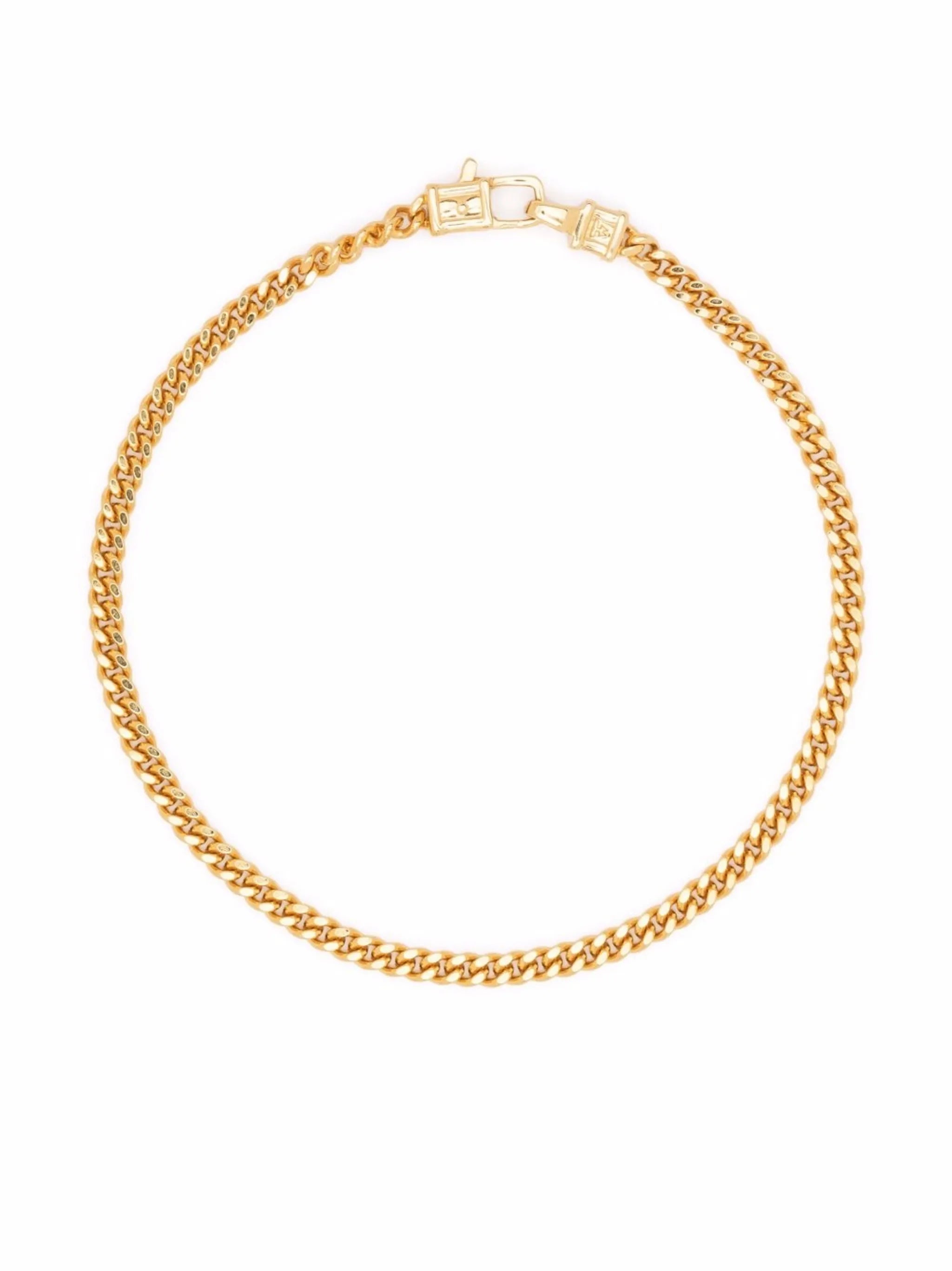 Curb M gold-plated sterling silver bracelet