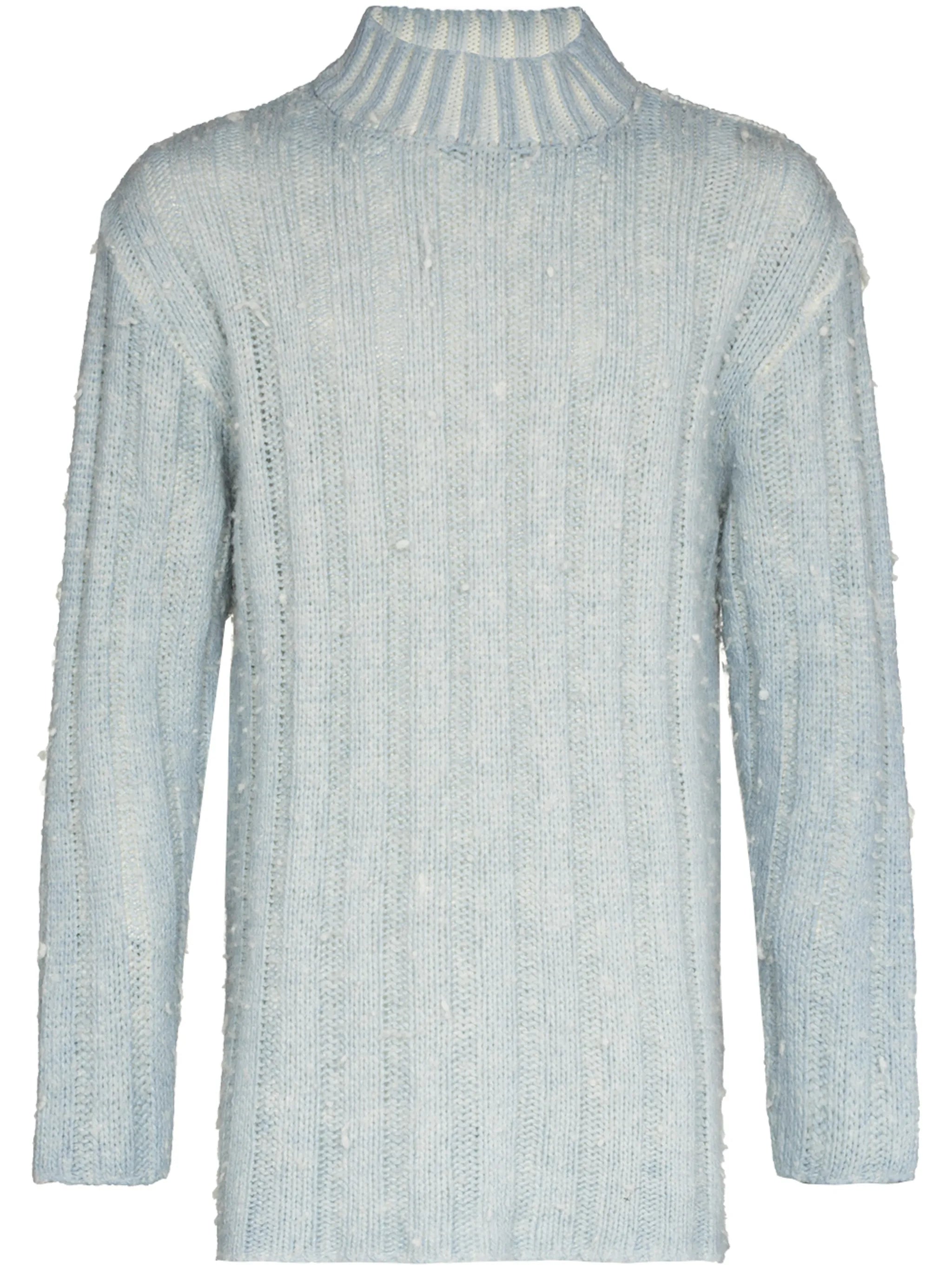 ribbed funnel neck jumper