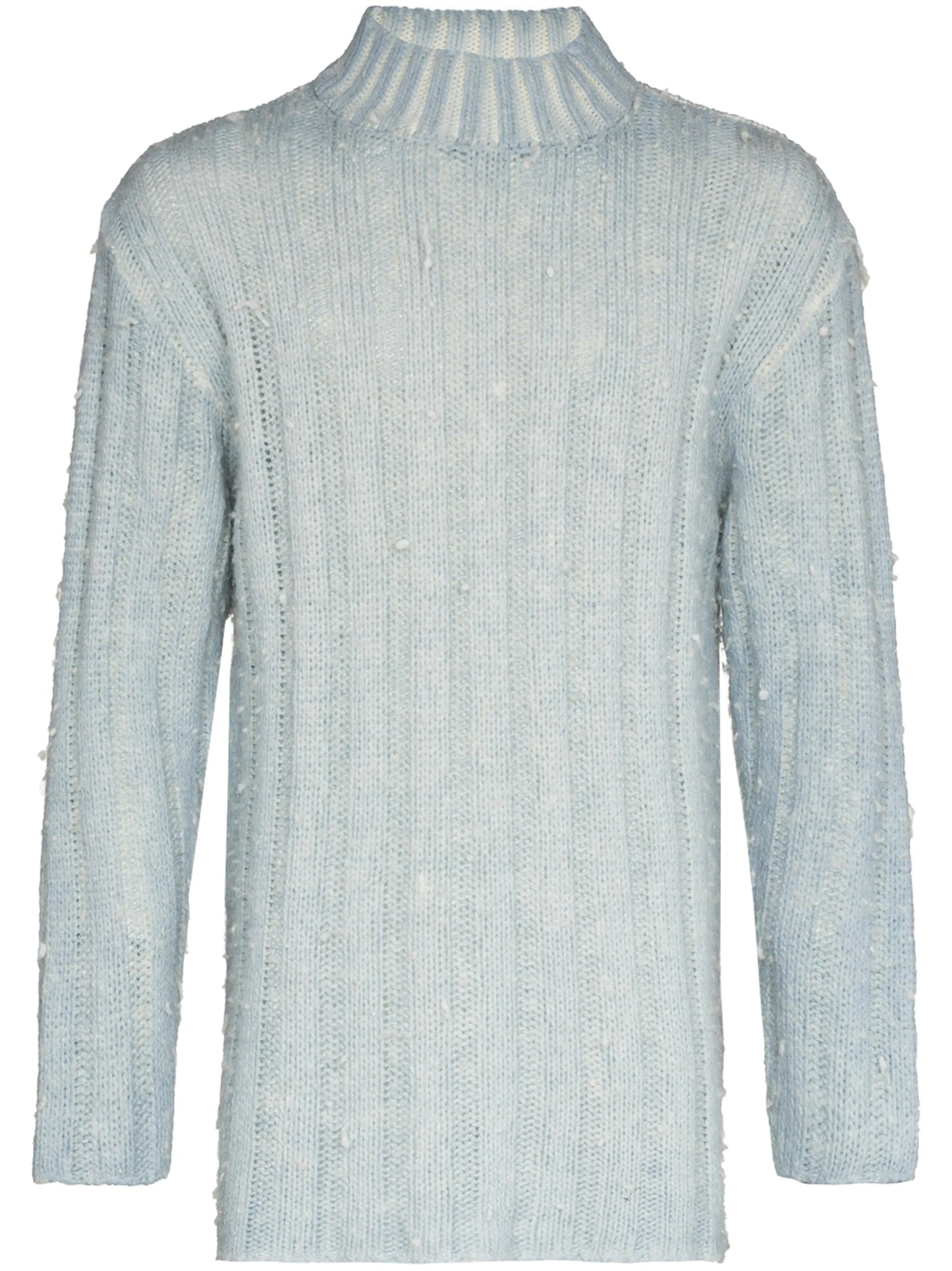 ribbed funnel neck jumper