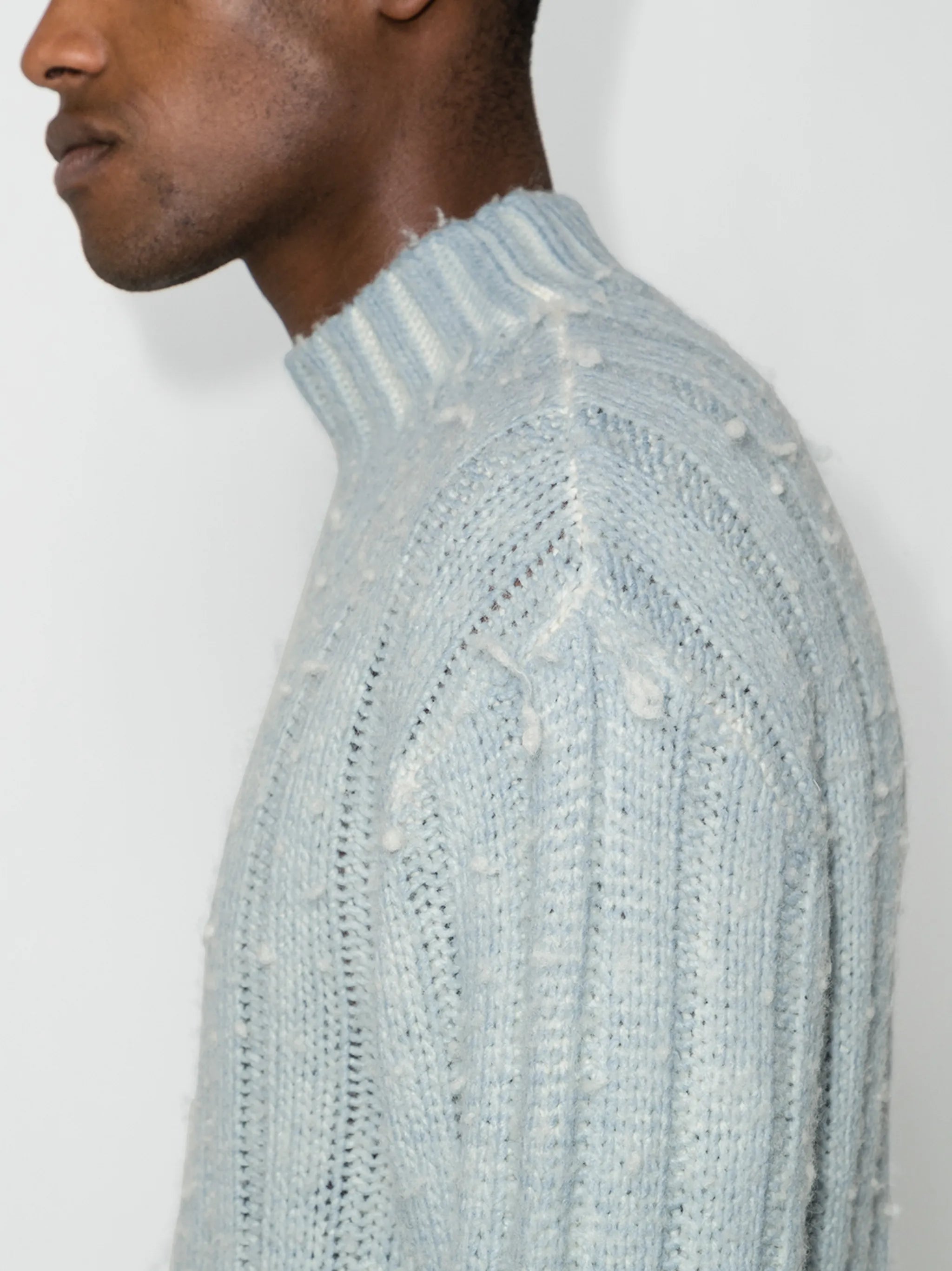 ribbed funnel neck jumper