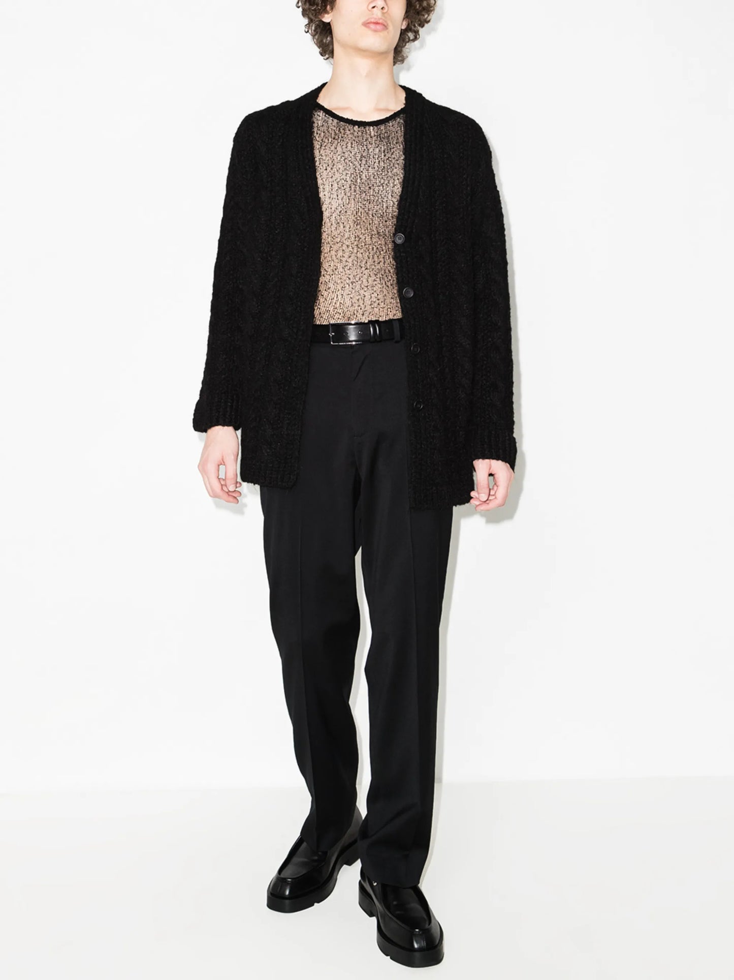 straight-leg wool chinos