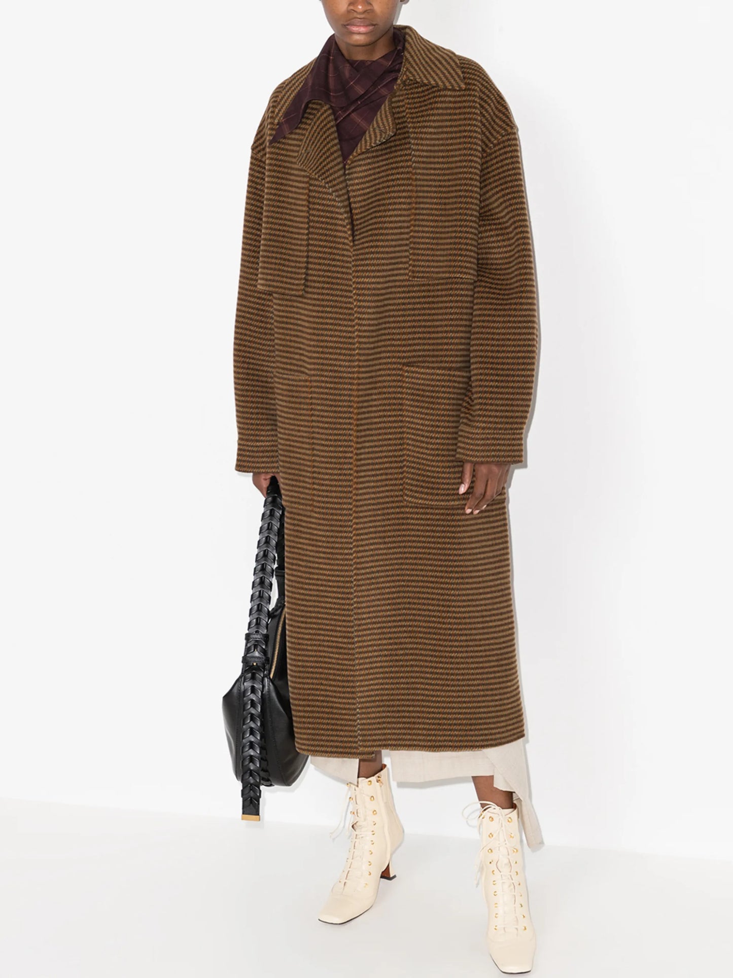 Ara check-pattern coat