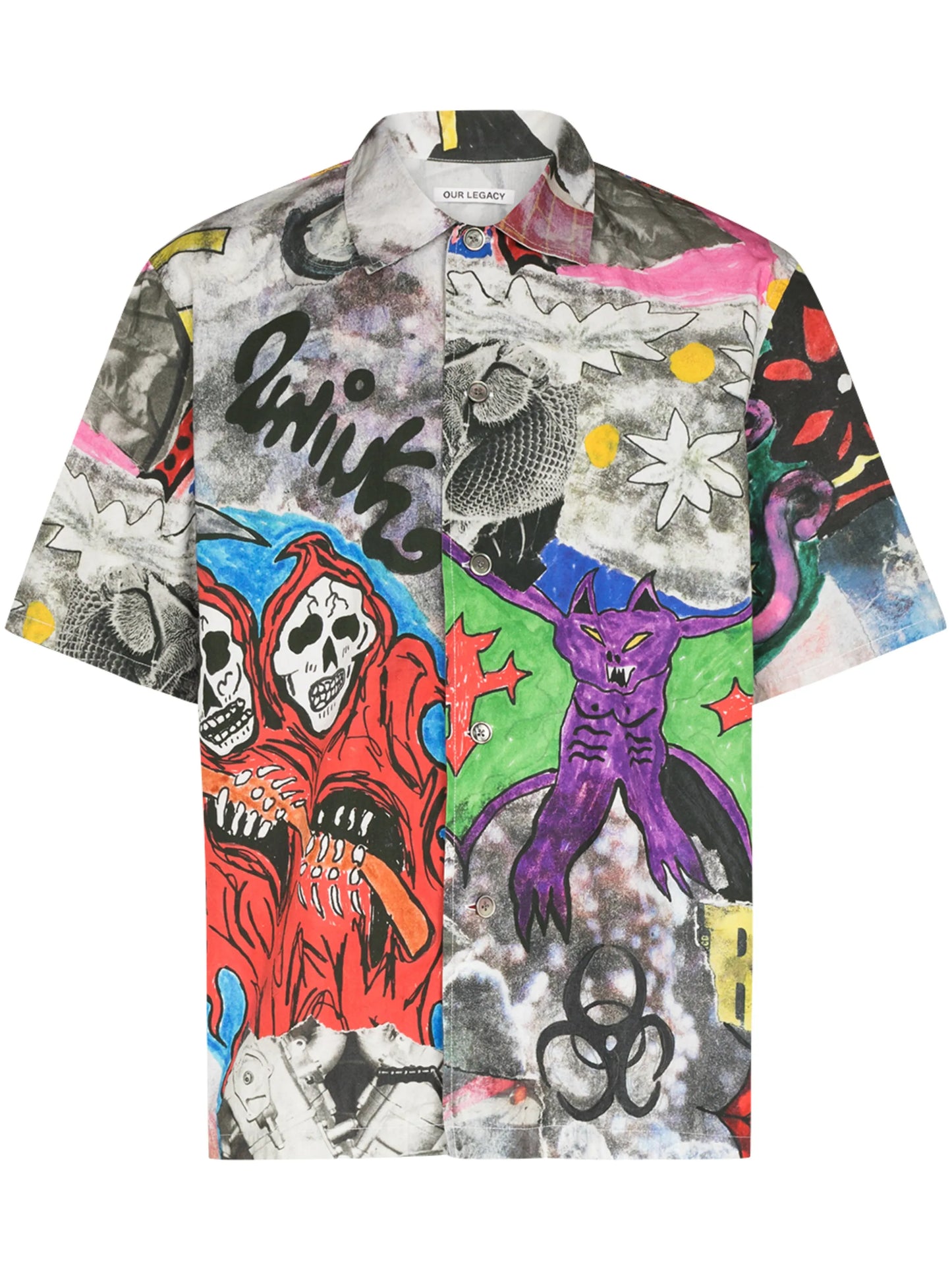 graphic-print boxy shirt
