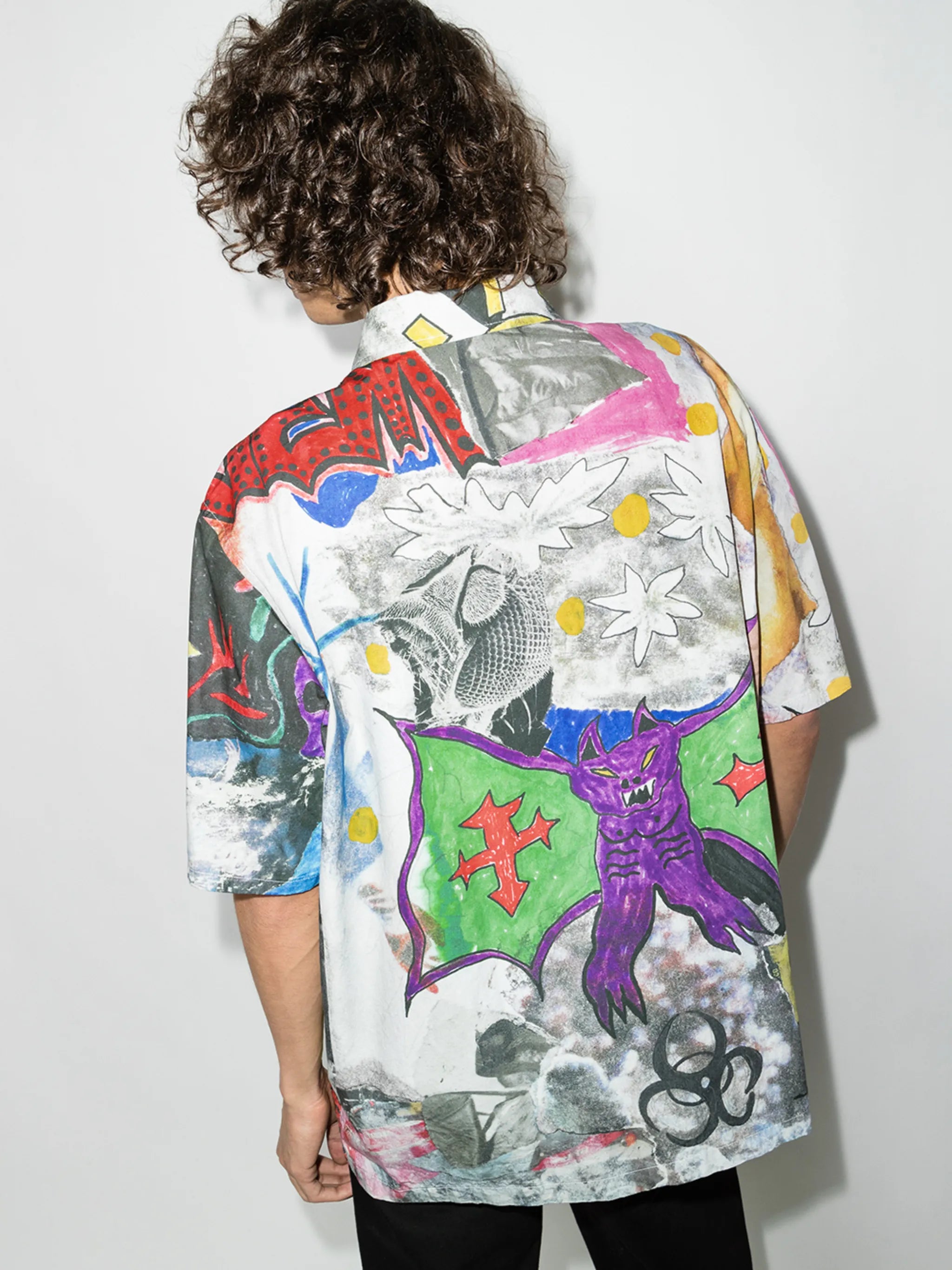 graphic-print boxy shirt