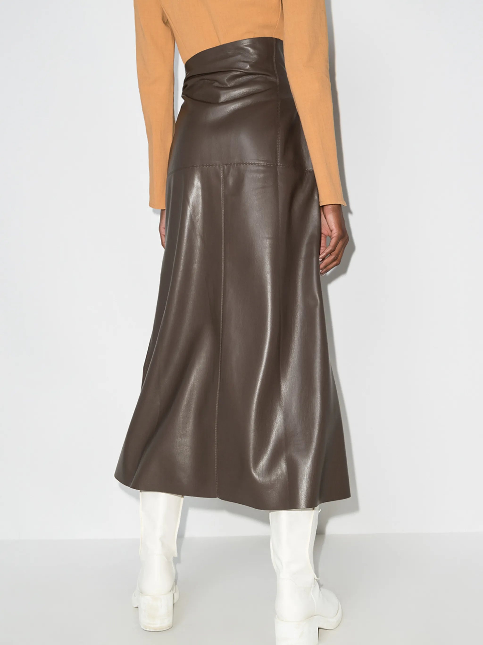 Melody asymmetric waist midi skirt