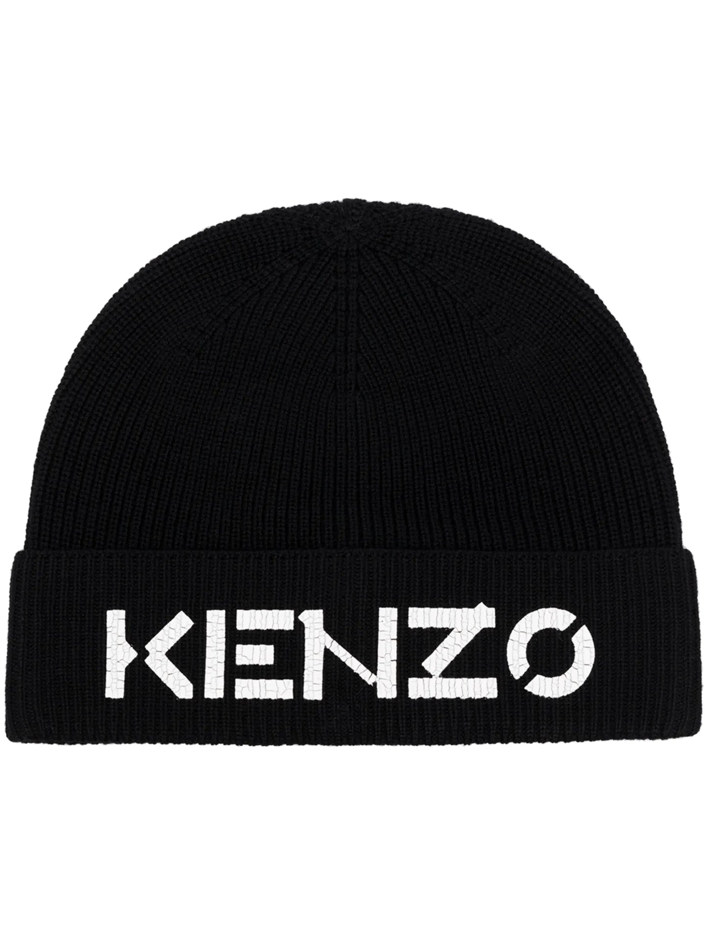 embroidered logo ribbed beanie