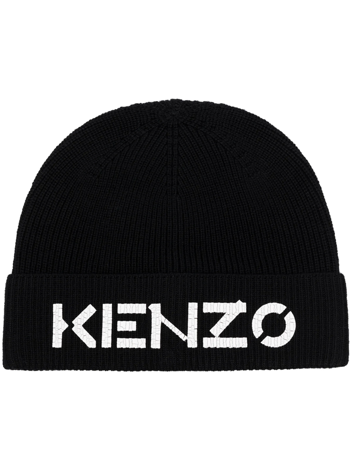 embroidered logo ribbed beanie
