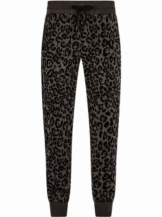 leopard-print track trousers